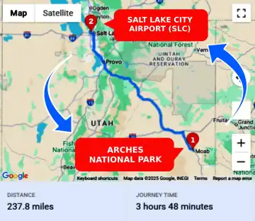 Arches National Park To or From SLC Private Airport Shuttle Ride and Transfer
