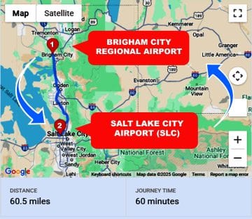Brigham City Regional Airport To or From SLC Private Airport Shuttle Ride and Transfer