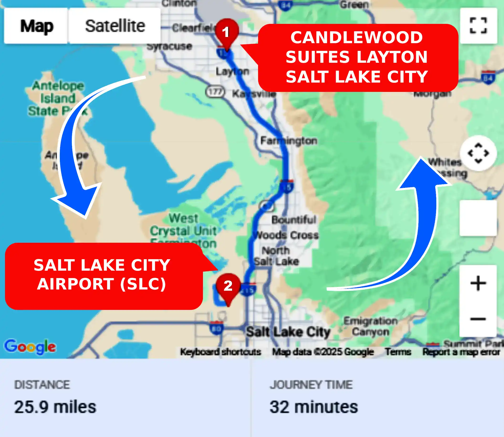 Candlewood Suites Layton Salt Lake City To or From SLC Private Airport Shuttle Ride and Transfer