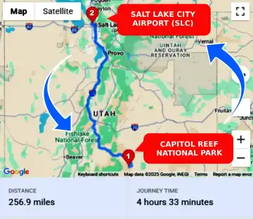 Capitol Reef National Park To or From SLC Private Airport Shuttle Ride and Transfer