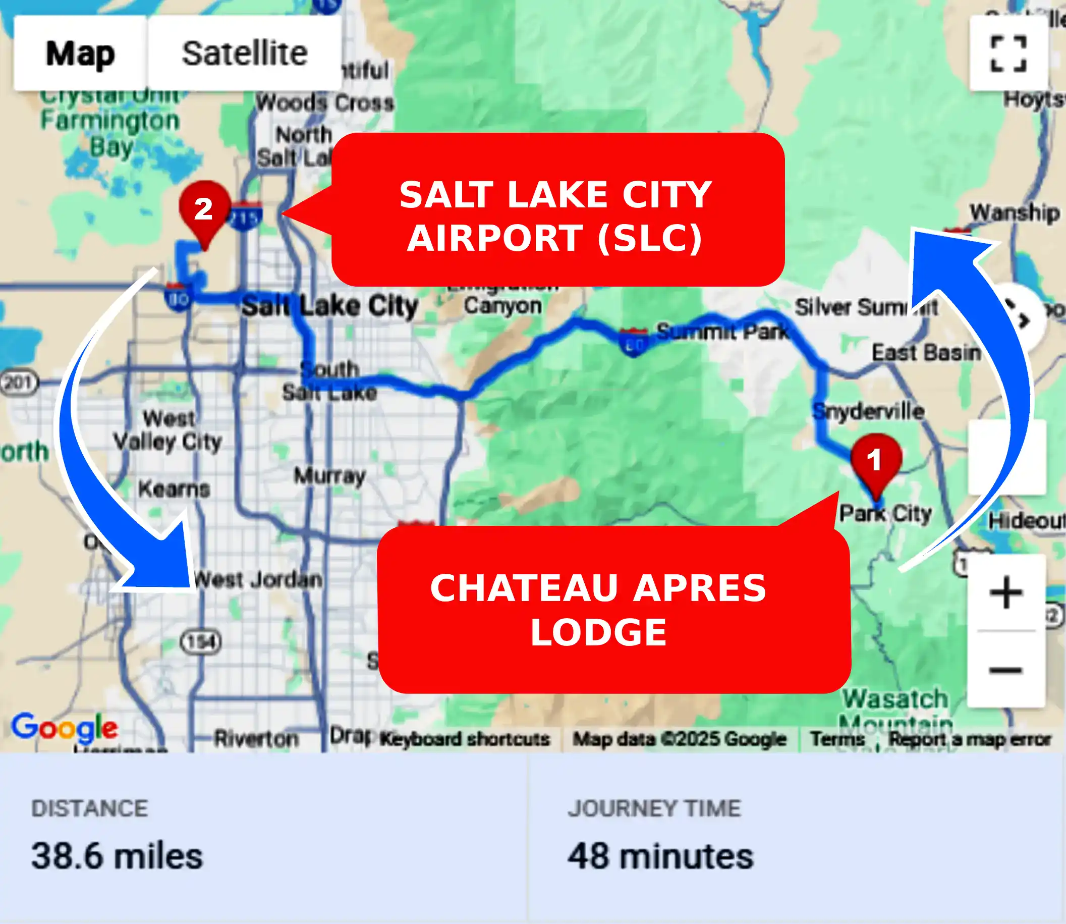 Chateau Apres Lodge To or From SLC Private Airport Shuttle Ride and Transfer