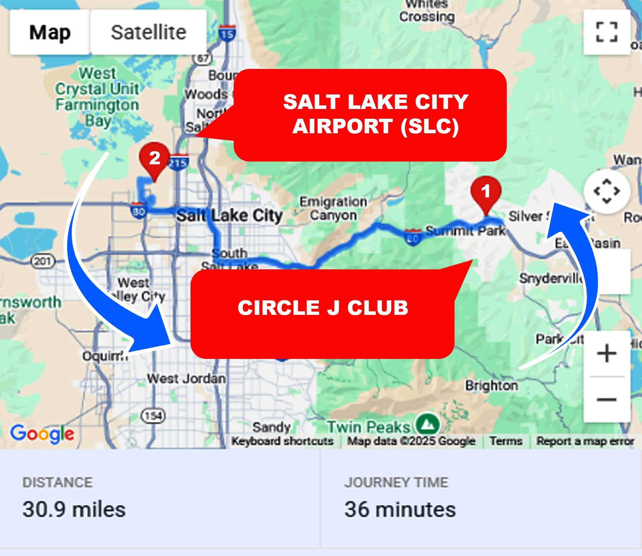 Circle J Club To or From SLC Private Airport Shuttle Ride and Transfer