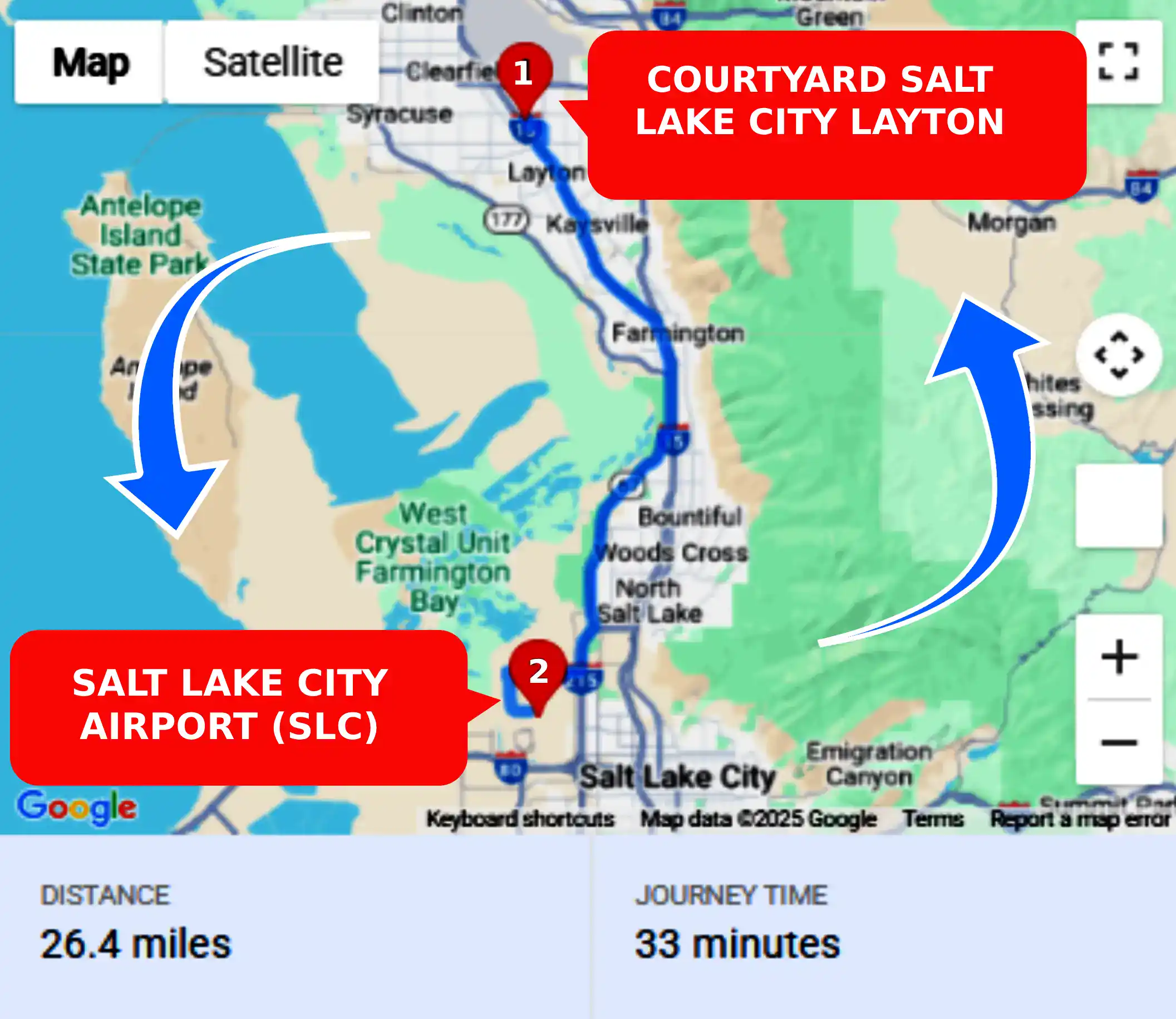 Courtyard Salt Lake City Layton To or From SLC Private Airport Shuttle Ride and Transfer
