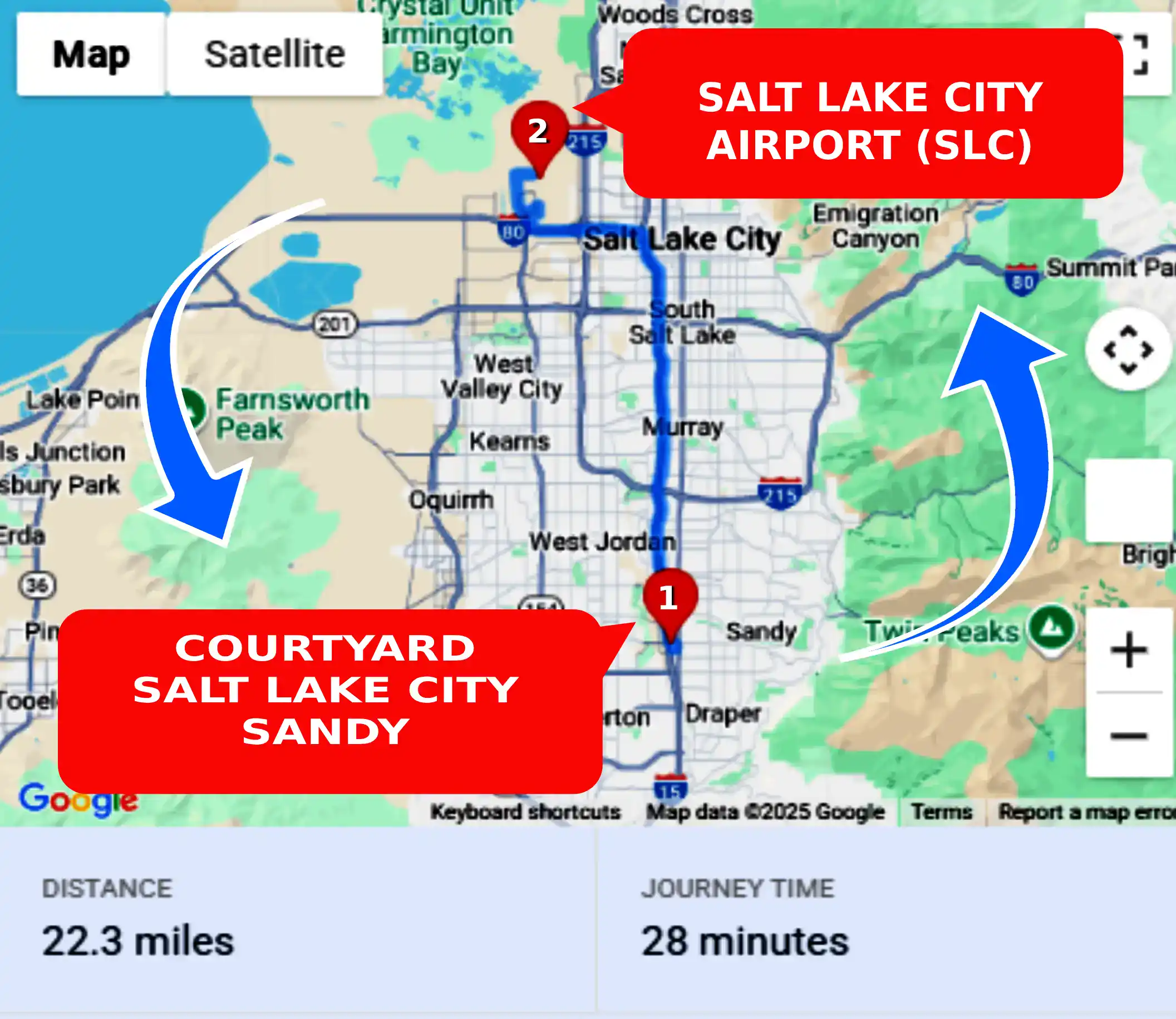 Courtyard Salt Lake City Sandy To or From SLC Private Airport Shuttle Ride and Transfer