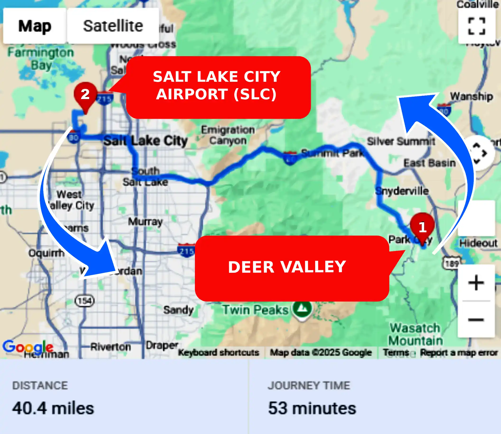Deer Valley To or From SLC Private Airport Shuttle Ride and Transfer