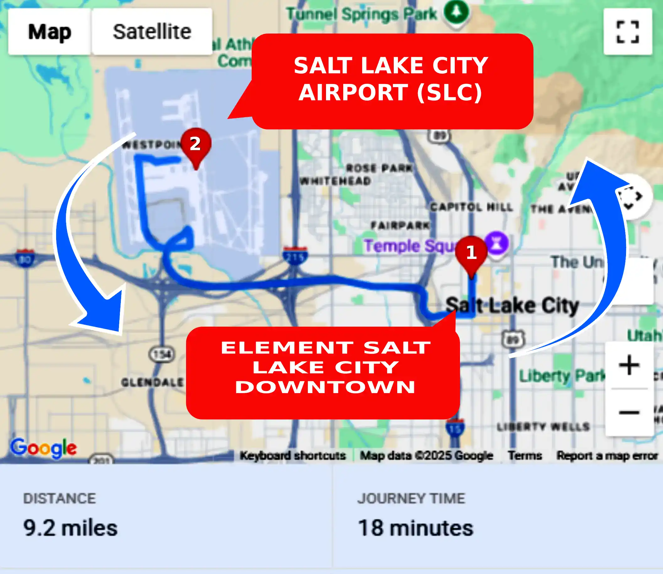 Element Salt Lake City Downtown To or From SLC Private Airport Shuttle Ride and Transfer
