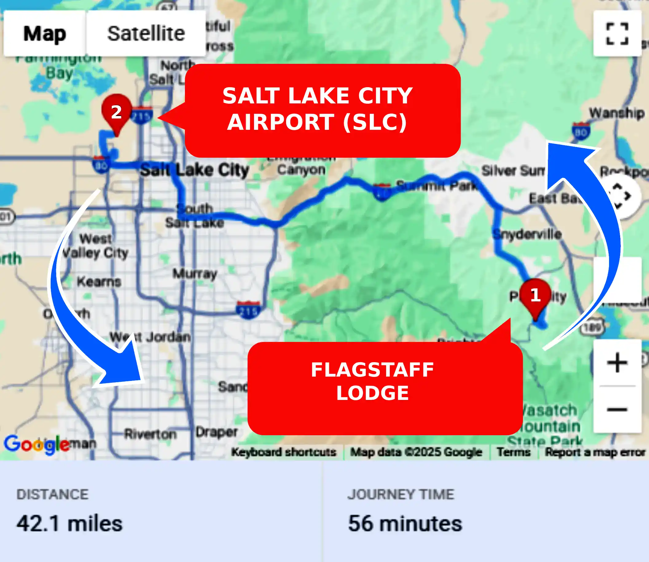 Flagstaff Lodge To or From SLC Private Airport Shuttle Ride and Transfer