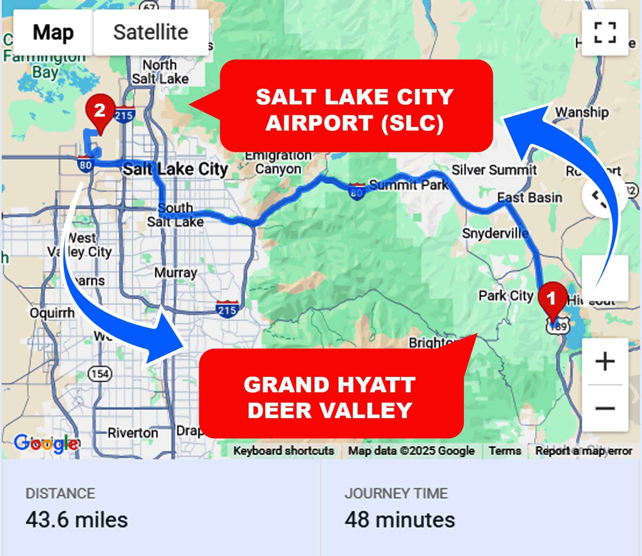 Grand Hyatt Deer Valley To or From SLC Private Airport Shuttle Ride and Transfer