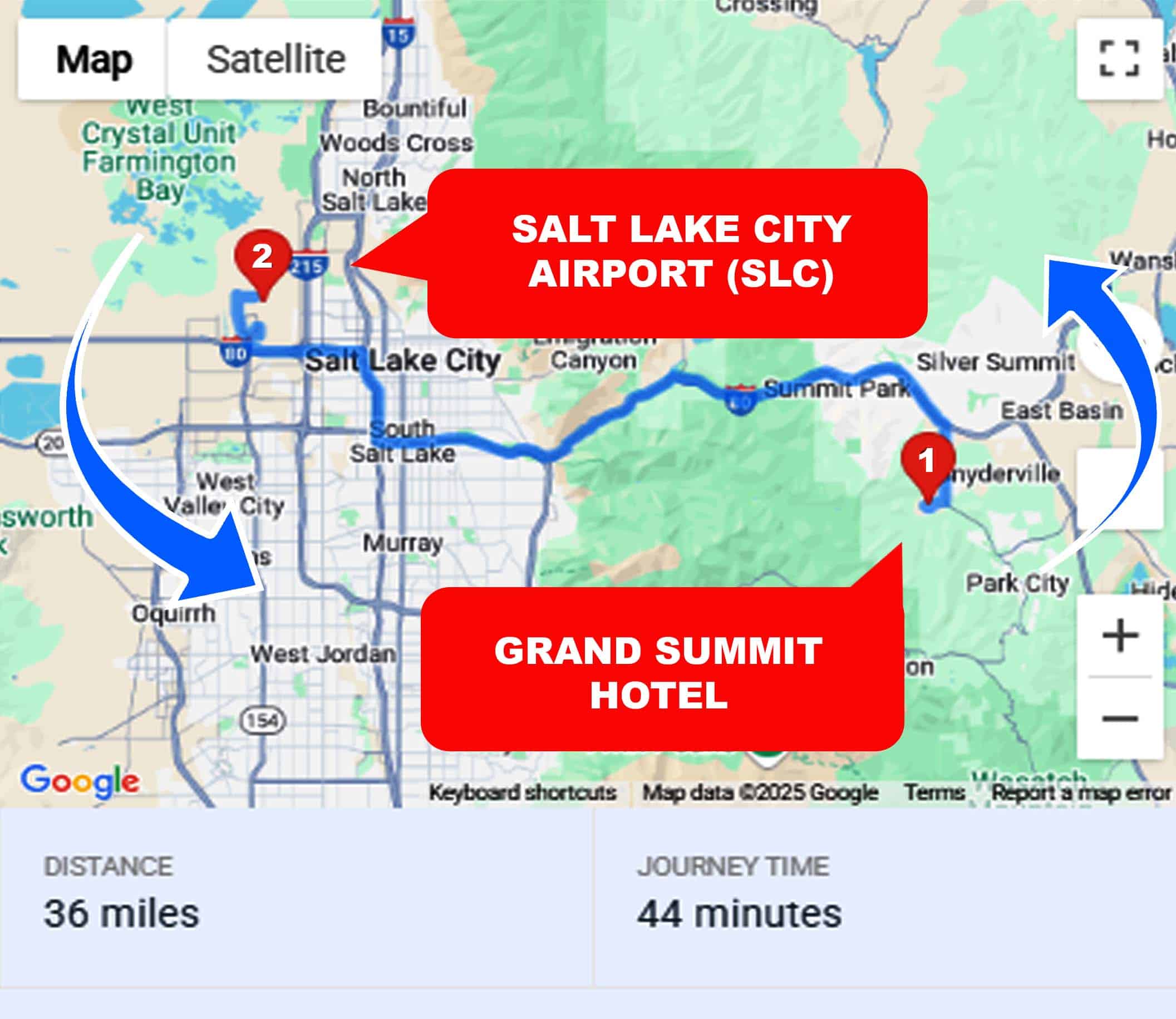 Grand Summit Hotel To or From SLC Private Airport Shuttle Ride and Transfer