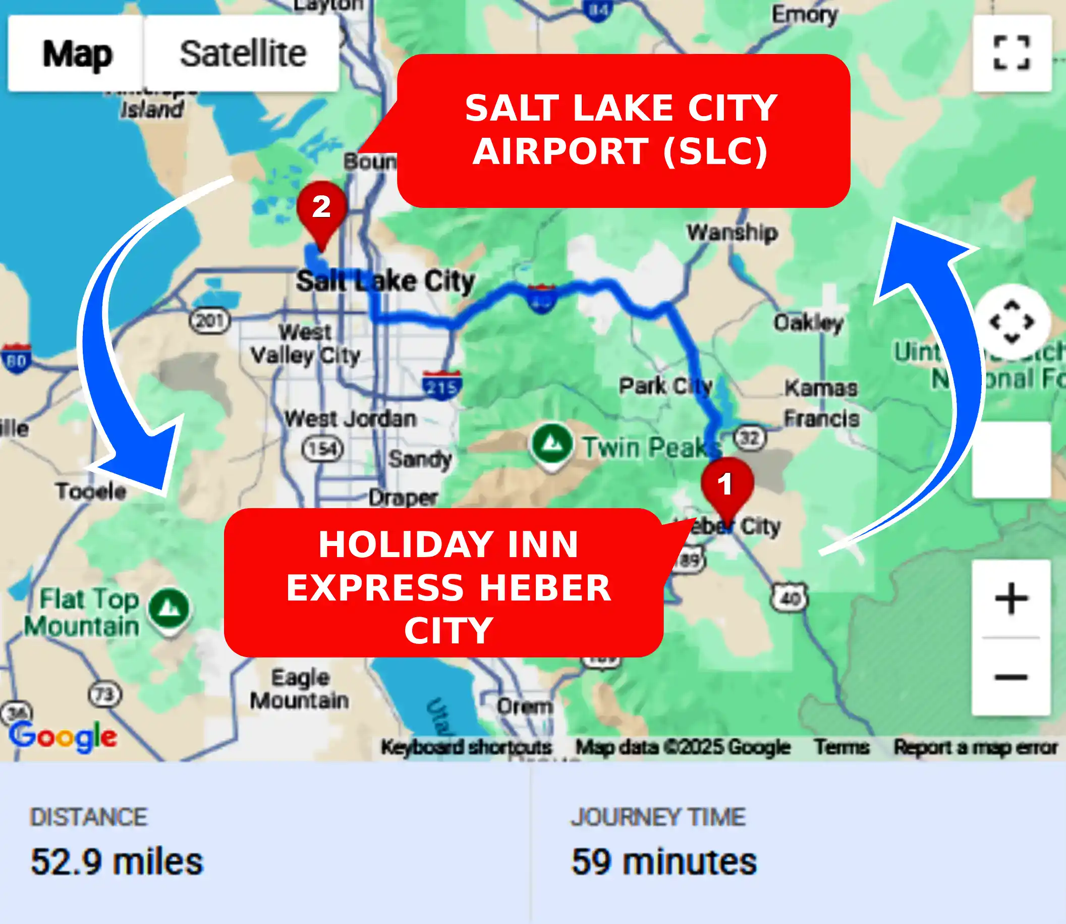 Holiday Inn Express Heber City To or From SLC Private Airport Shuttle Ride and Transfer