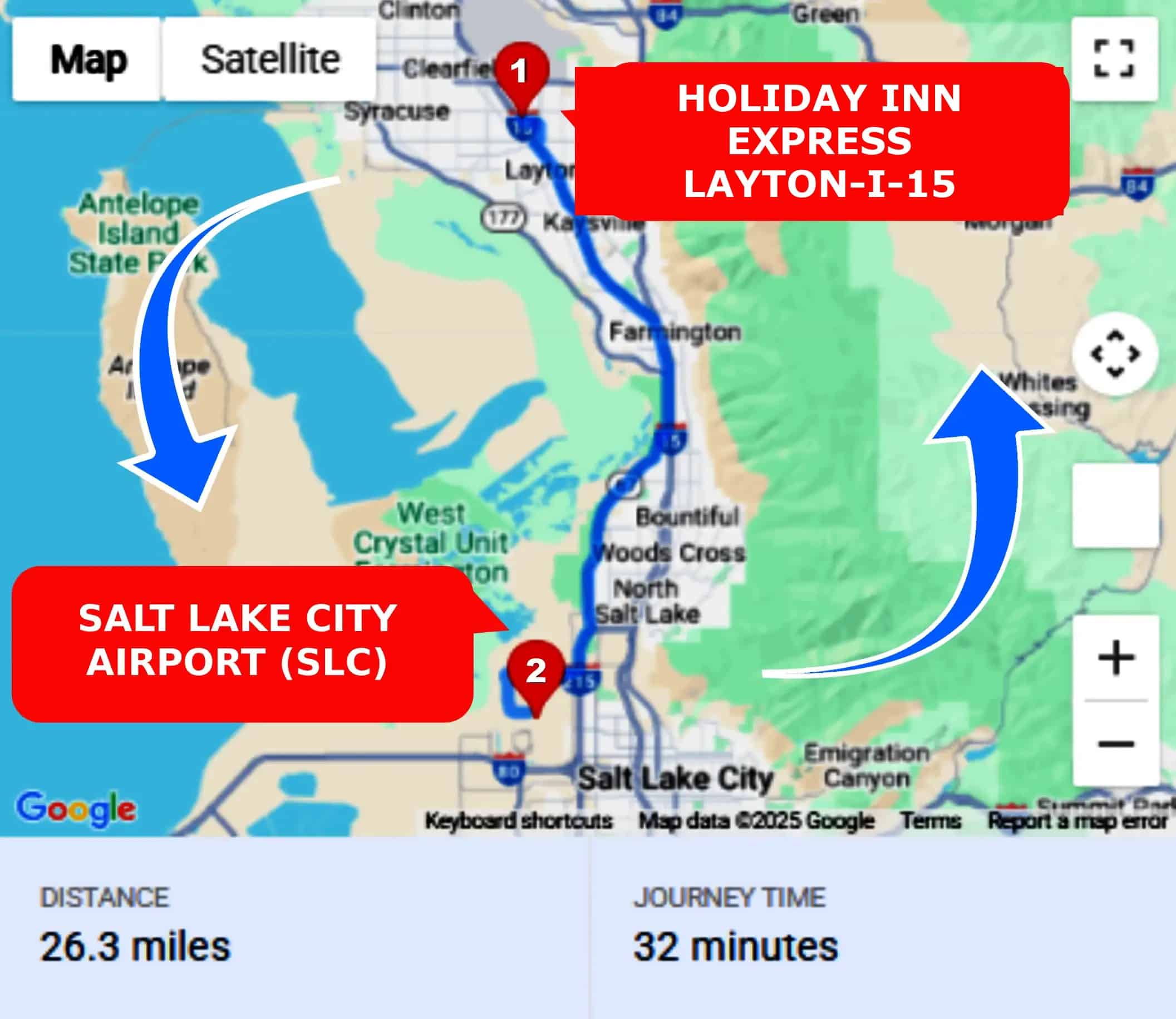 Holiday Inn Express Layton-I-15 To or From SLC Private Airport Shuttle Ride and Transfer