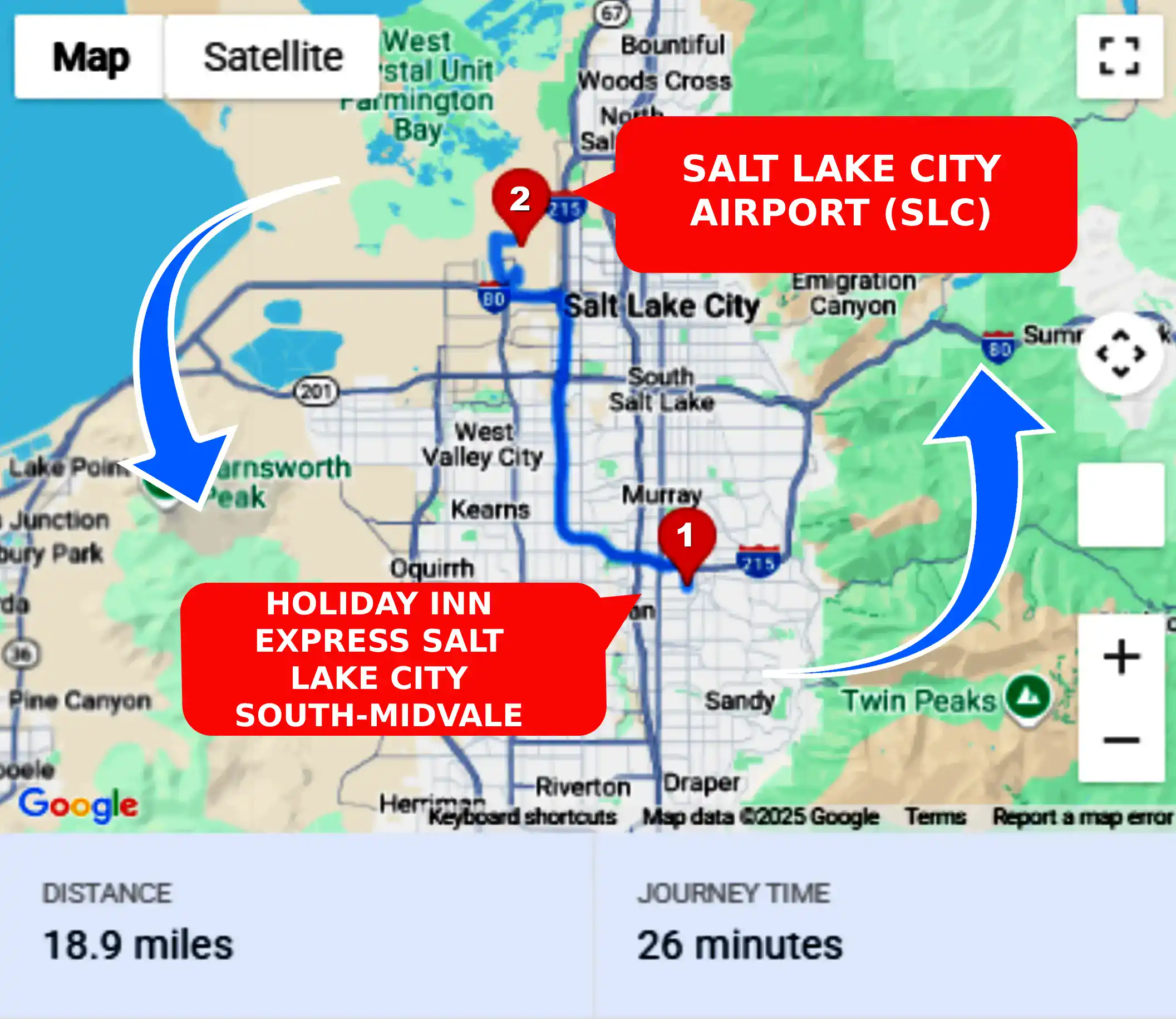 Holiday Inn Express Salt Lake City South-midvale To or From SLC Private Airport Shuttle Ride and Transfer