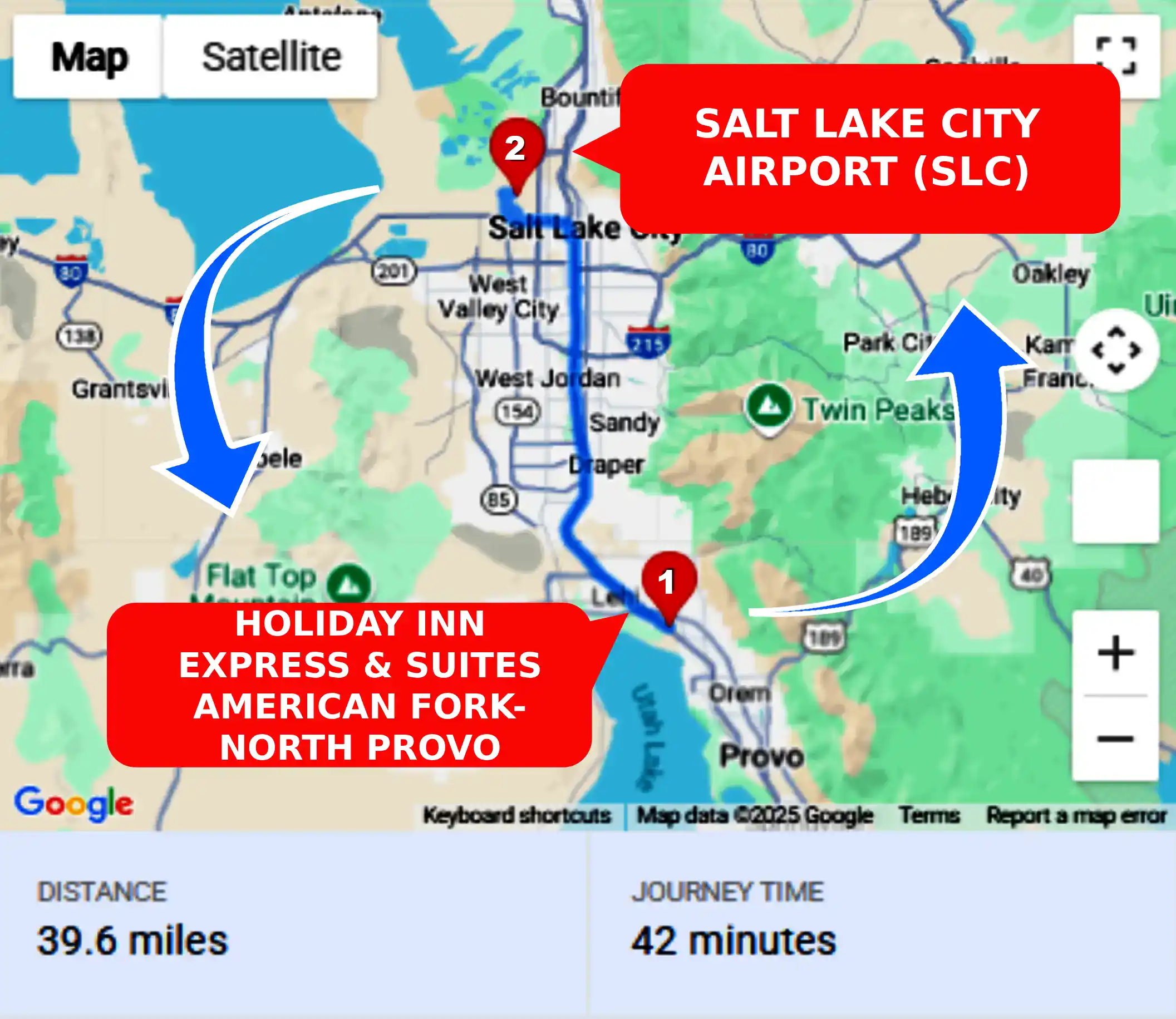 Holiday Inn Express & Suites American Fork- North Provo To or From SLC Private Airport Shuttle Ride and Transfer