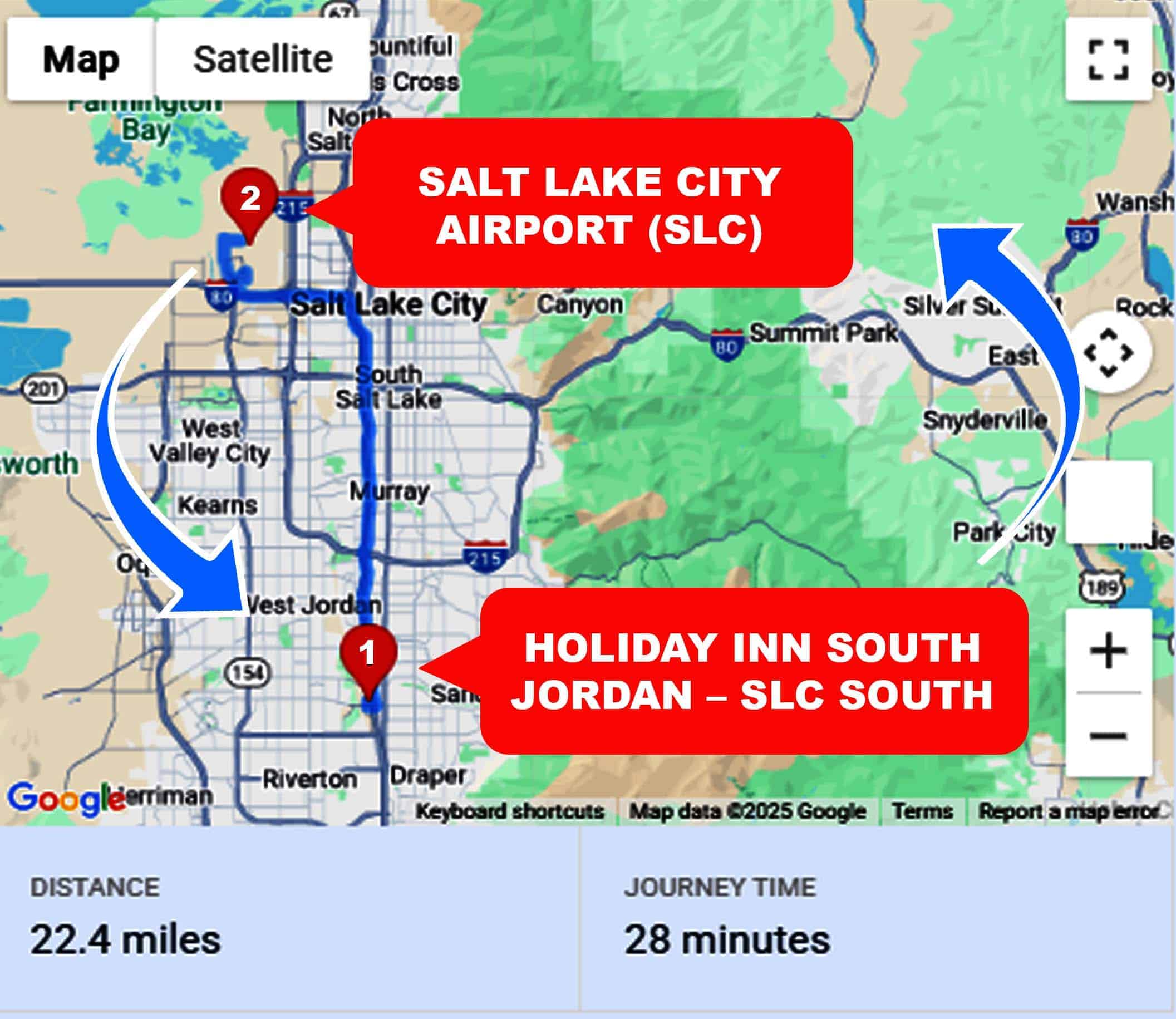 Holiday Inn South Jordan – SLC South To or From SLC Private Airport Shuttle Ride and Transfer