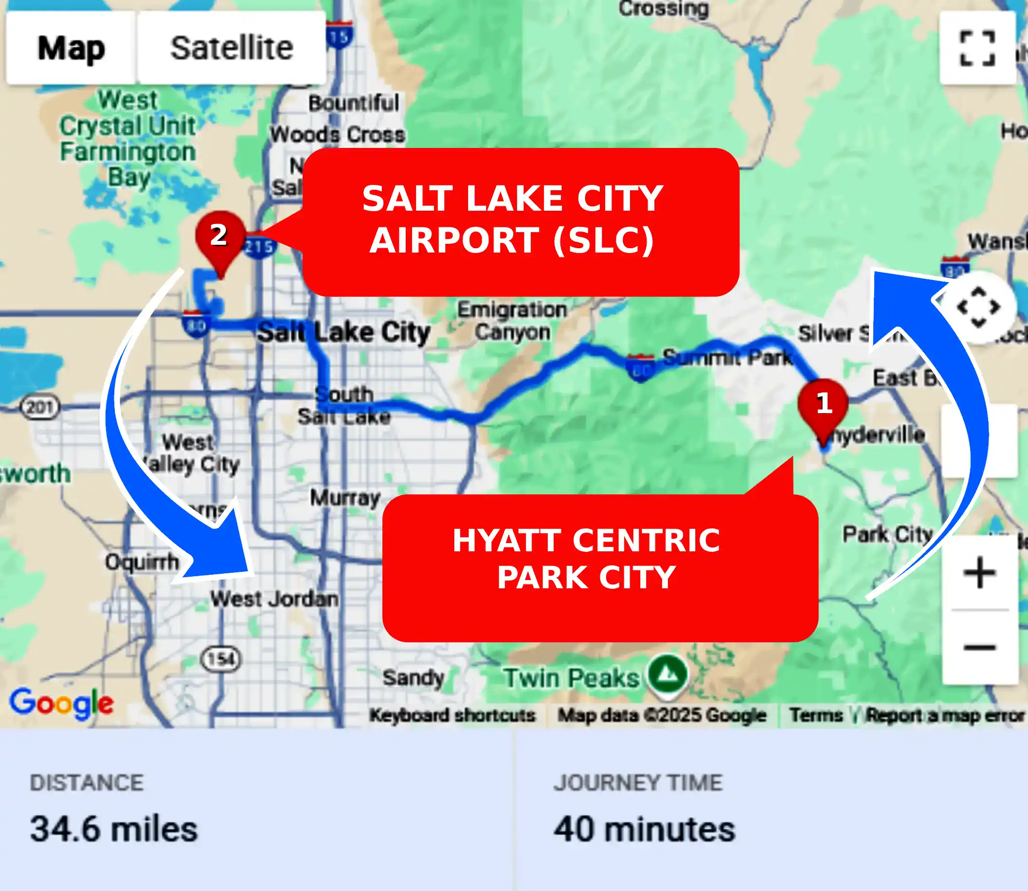 Hyatt Centric Park City To or From SLC Private Airport Shuttle Ride and Transfer