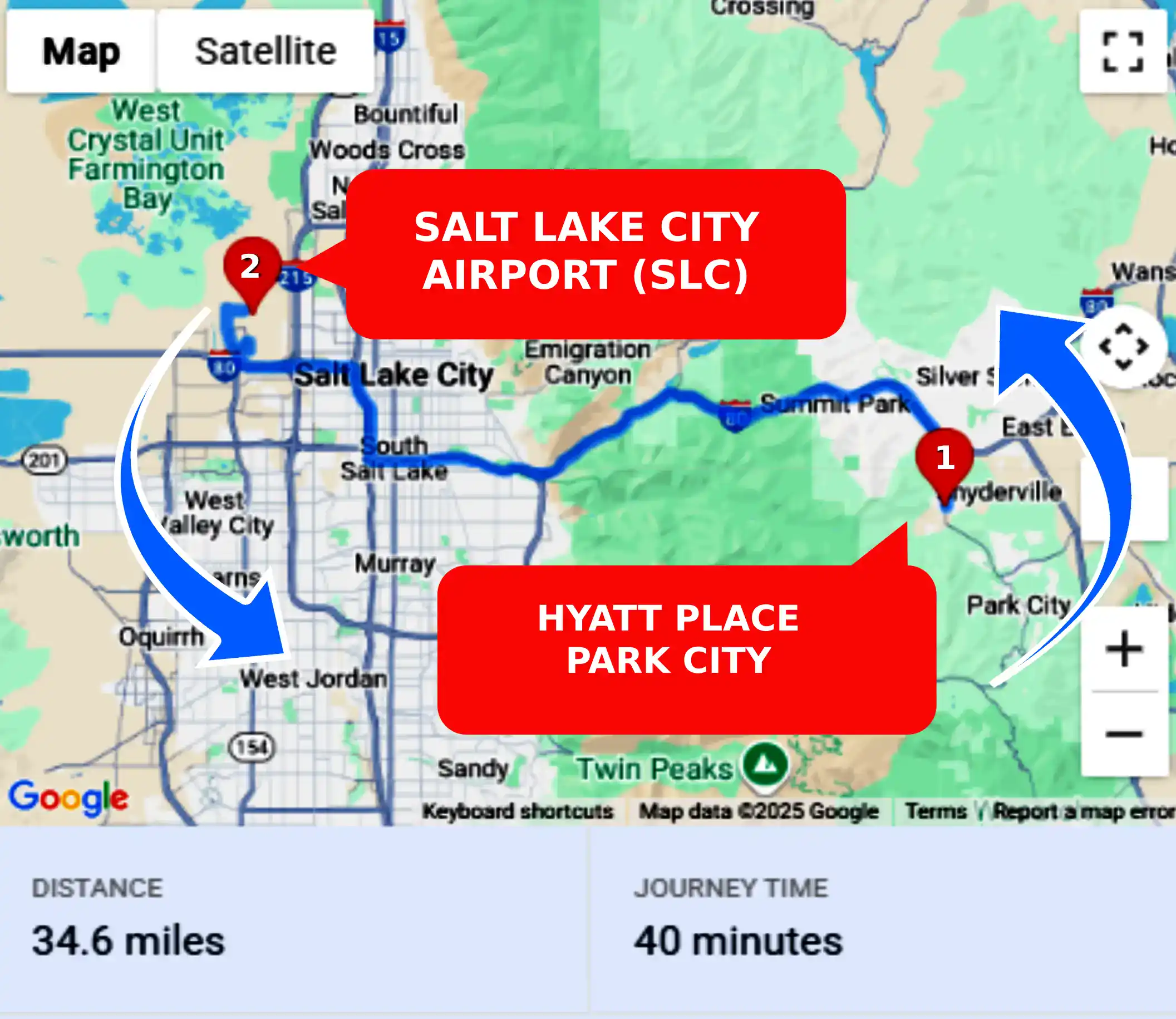 Hyatt Place Park City To or From SLC Private Airport Shuttle Ride and Transfer