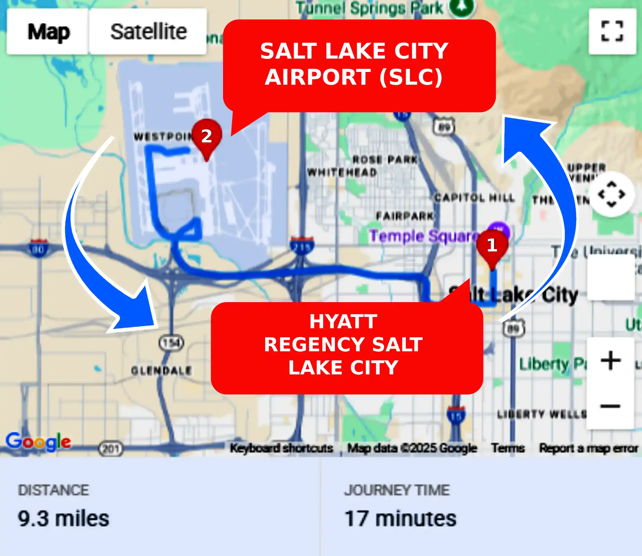 Hyatt Regency Salt Lake City To or From SLC Private Airport Shuttle Ride and Transfer