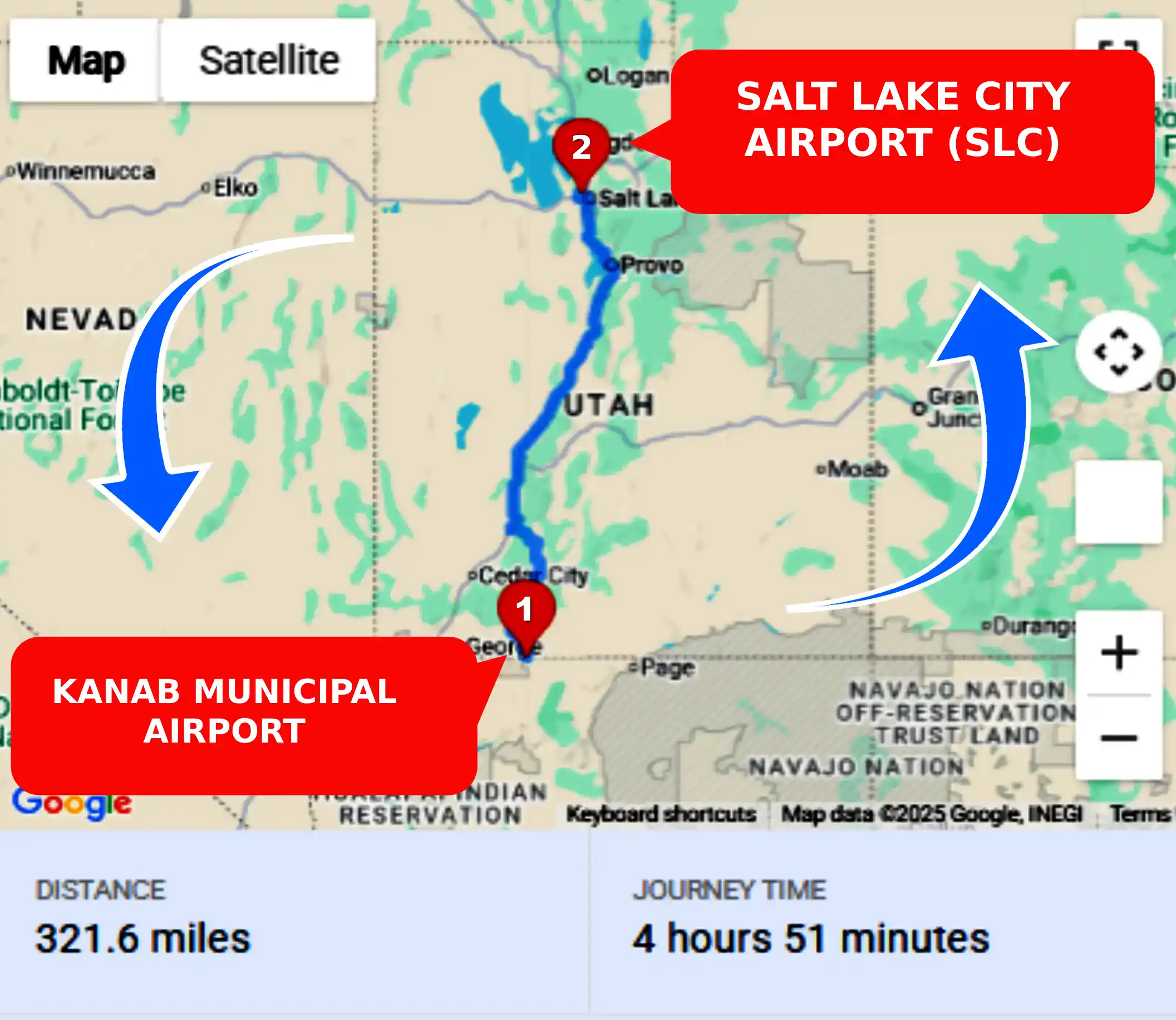 Kanab Municipal Airport To or From SLC Private Airport Shuttle Ride and Transfer
