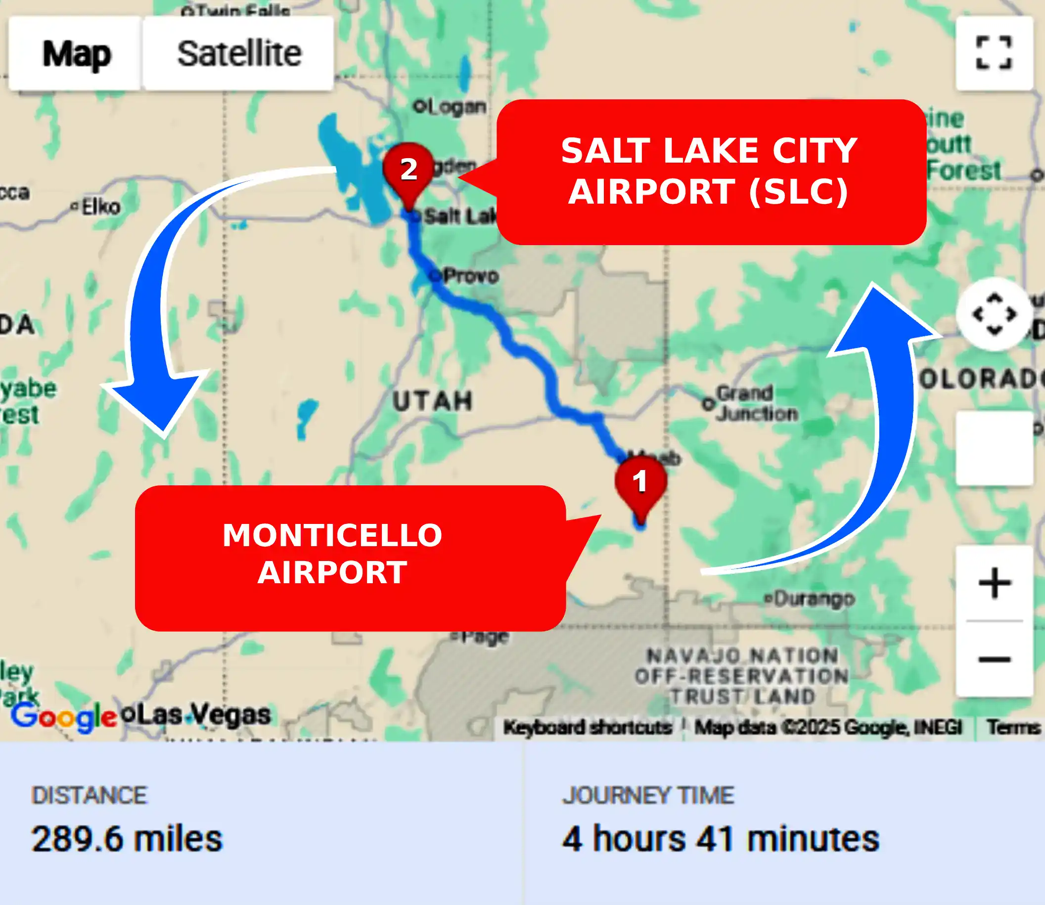 Monticello Airport To or From SLC Private Airport Shuttle Ride and Transfer