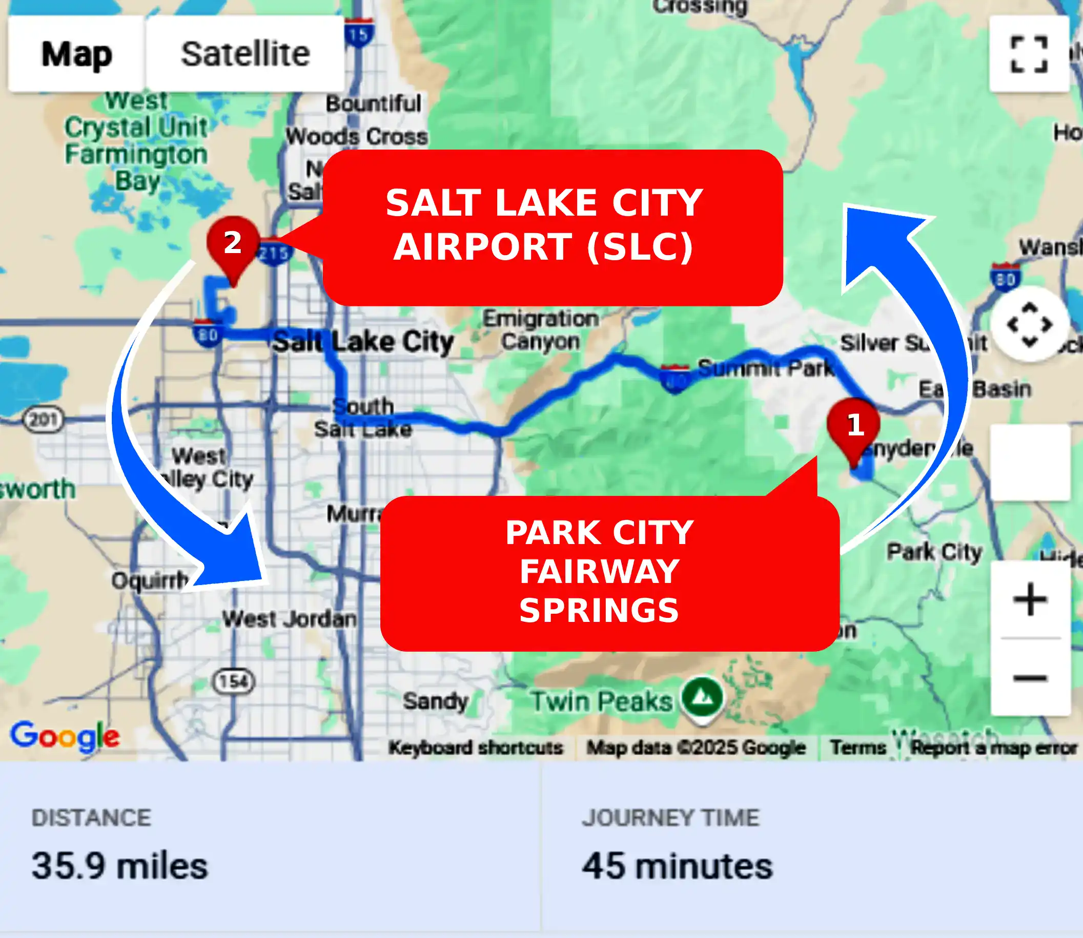 Park City Fairway Springs To or From SLC Private Airport Shuttle Ride and Transfer