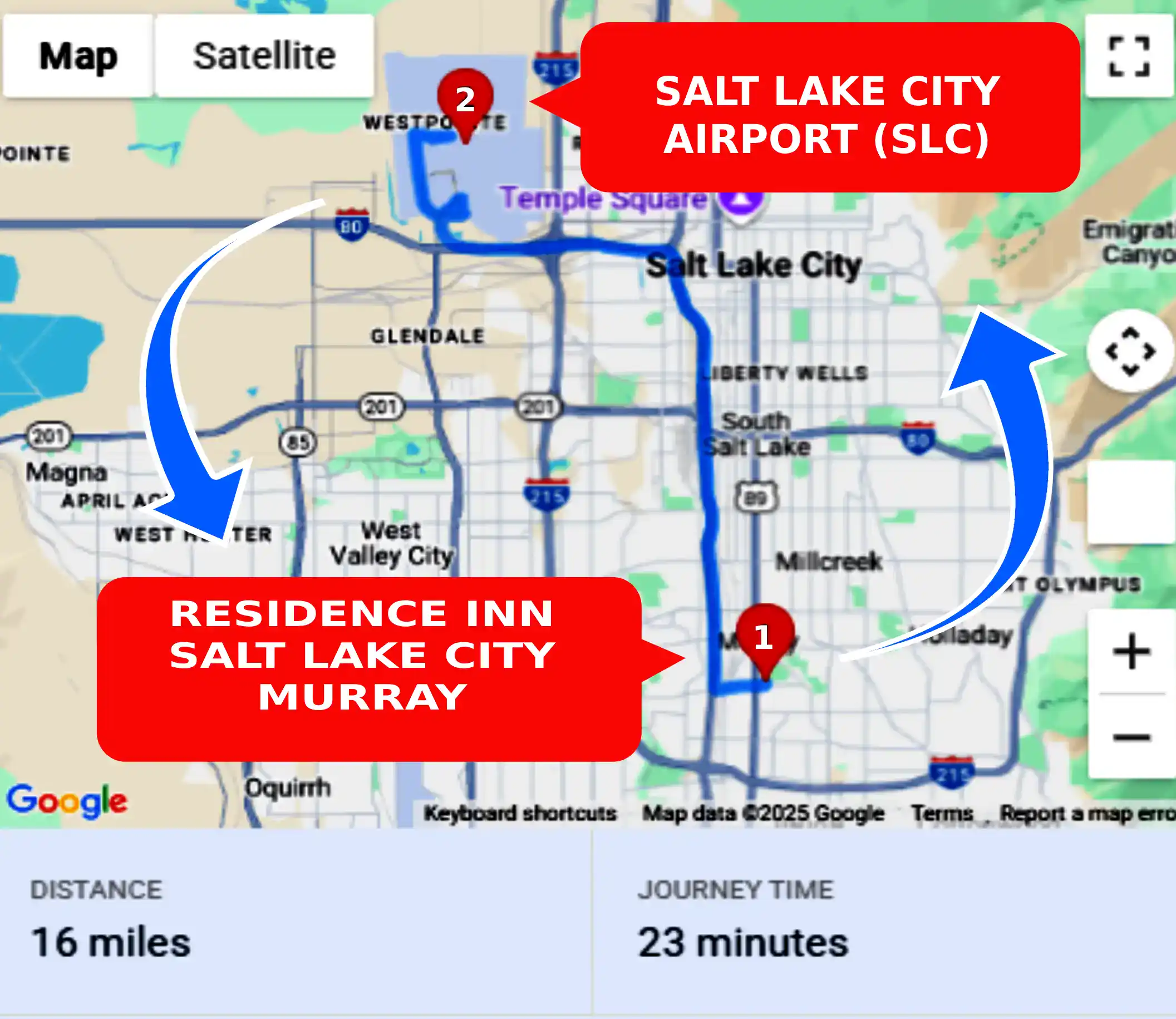 Residence Inn Salt Lake City Murray To or From SLC Private Airport Shuttle Ride and Transfer