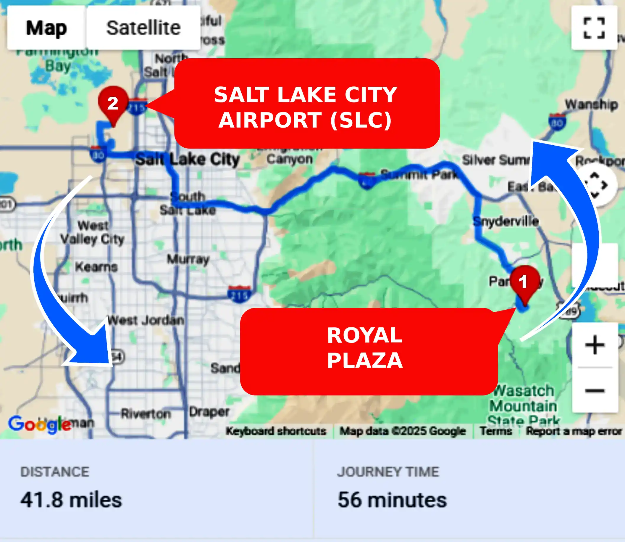 Royal Plaza To or From SLC Private Airport Shuttle Ride and Transfer