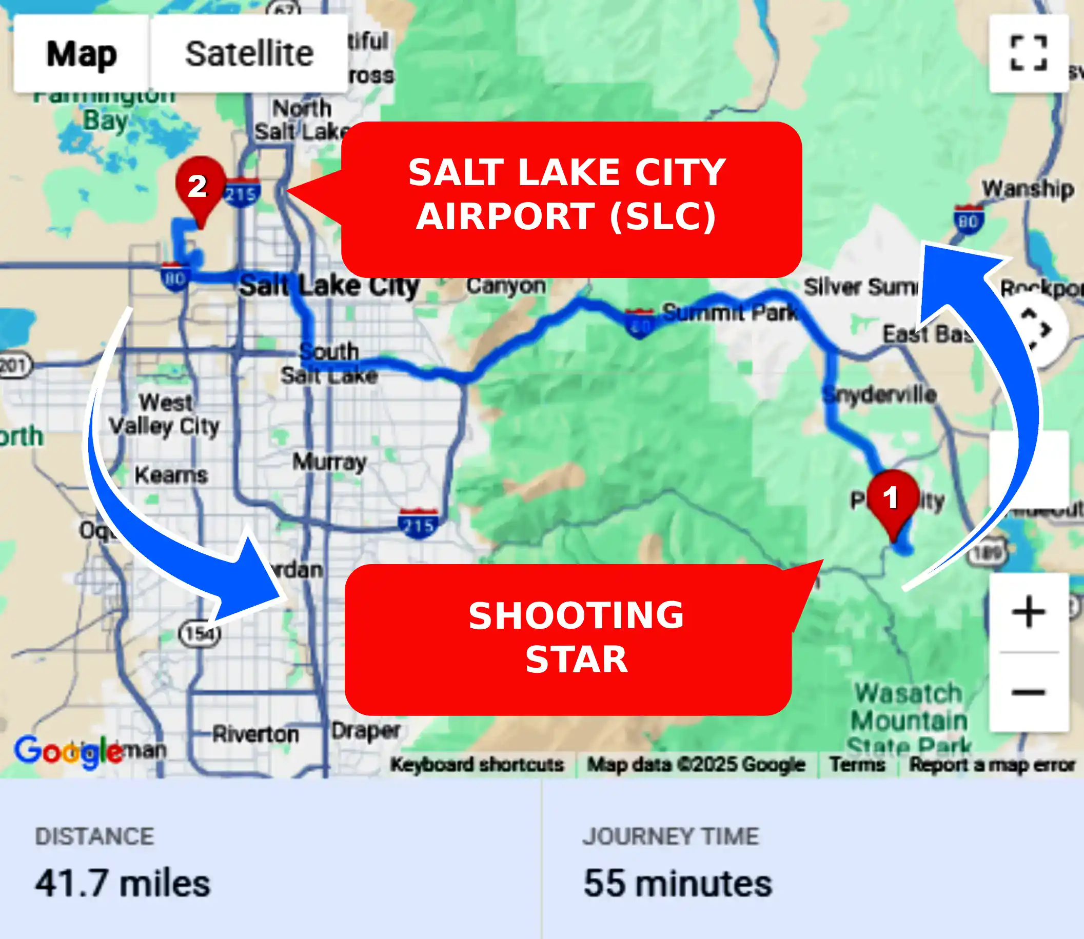 Shooting Star To or From SLC Private Airport Shuttle Ride and Transfer