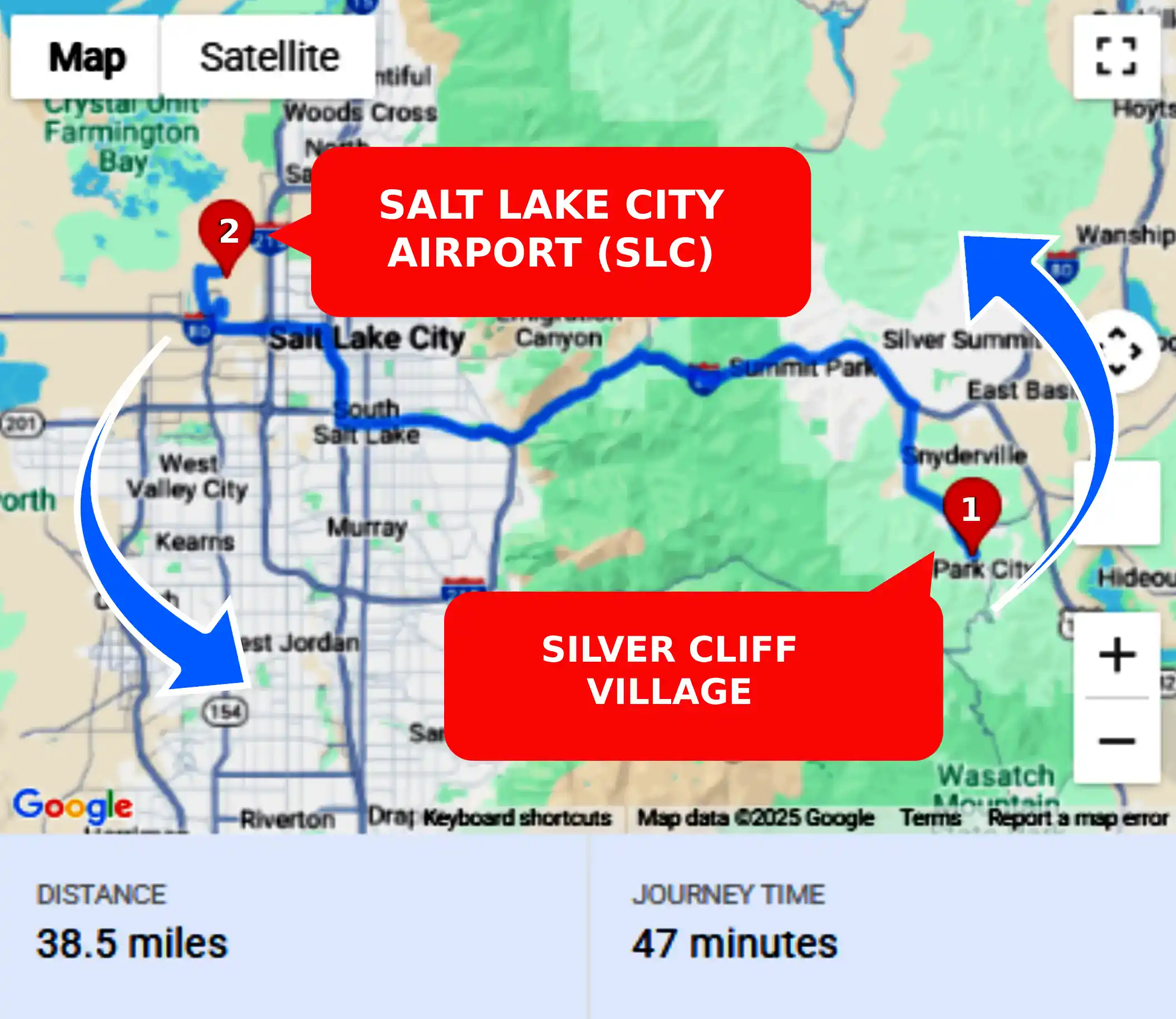 Silver Cliff Village To or From SLC Private Airport Shuttle Ride and Transfer