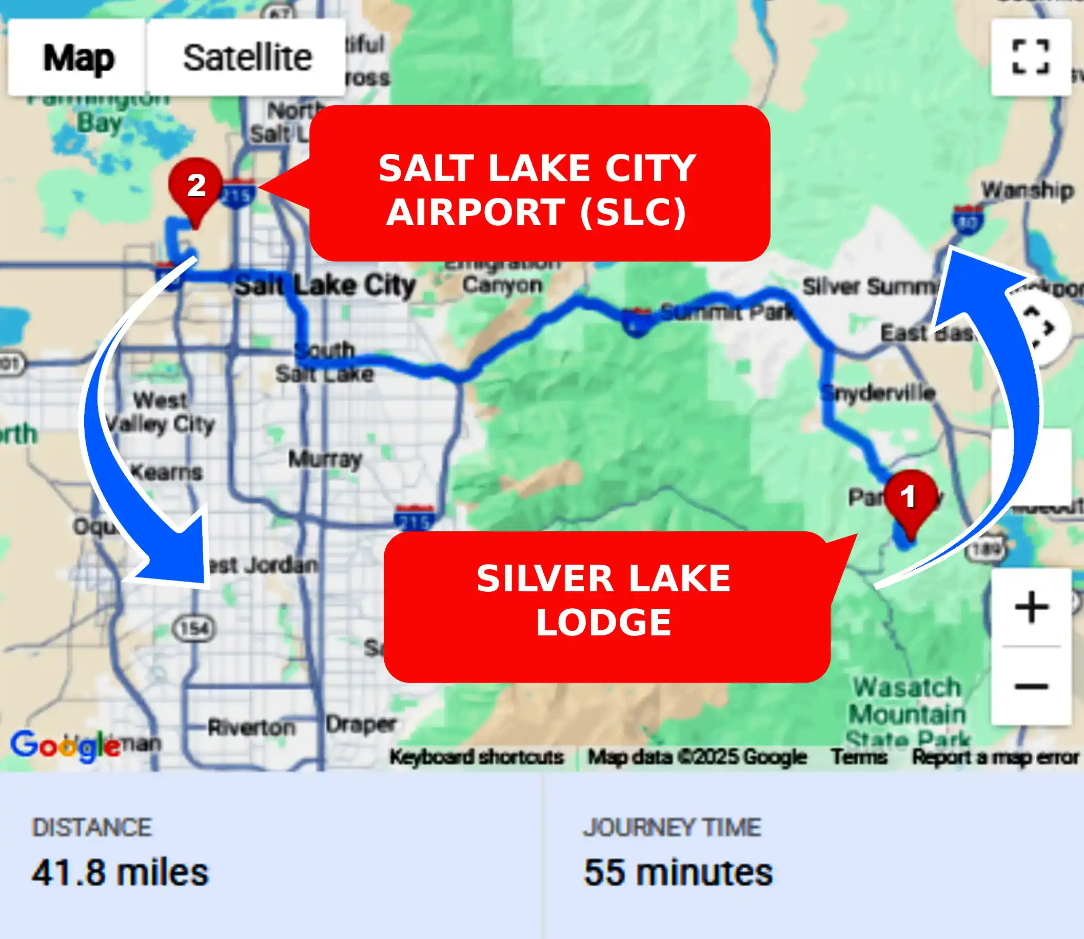 Silver Lake Lodge To or From SLC Private Airport Shuttle Ride and Transfer