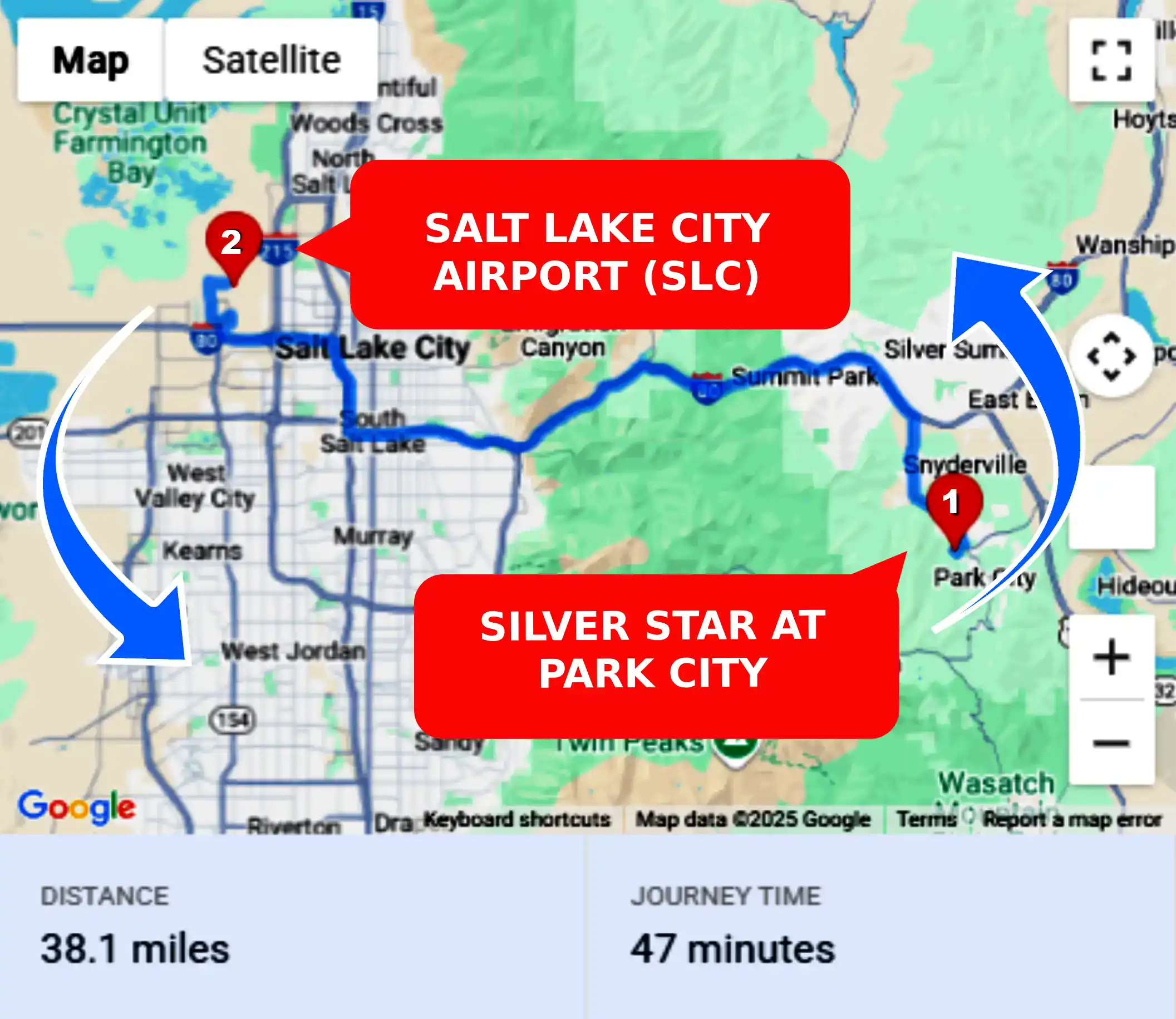 Silver Star at Park City To or From SLC Private Airport Shuttle Ride and Transfer