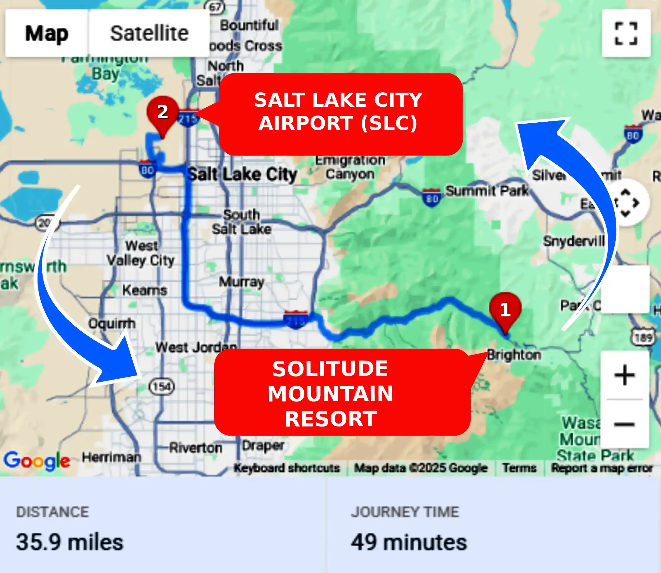Solitude Mountain Resort To or From SLC Private Airport Shuttle Ride and Transfer
