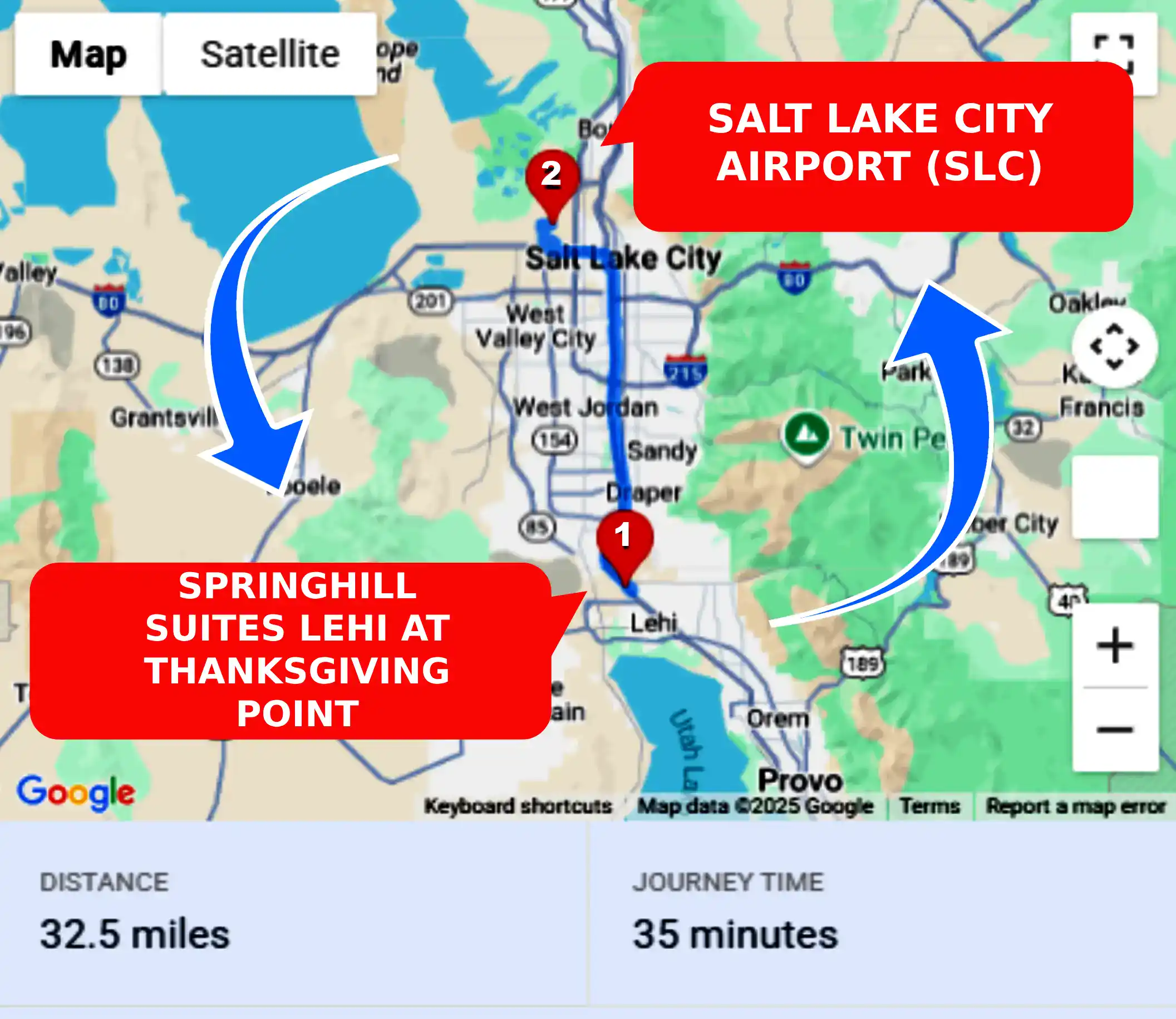SpringHill Suites Lehi at Thanksgiving Point To or From SLC Private Airport Shuttle Ride and Transfer