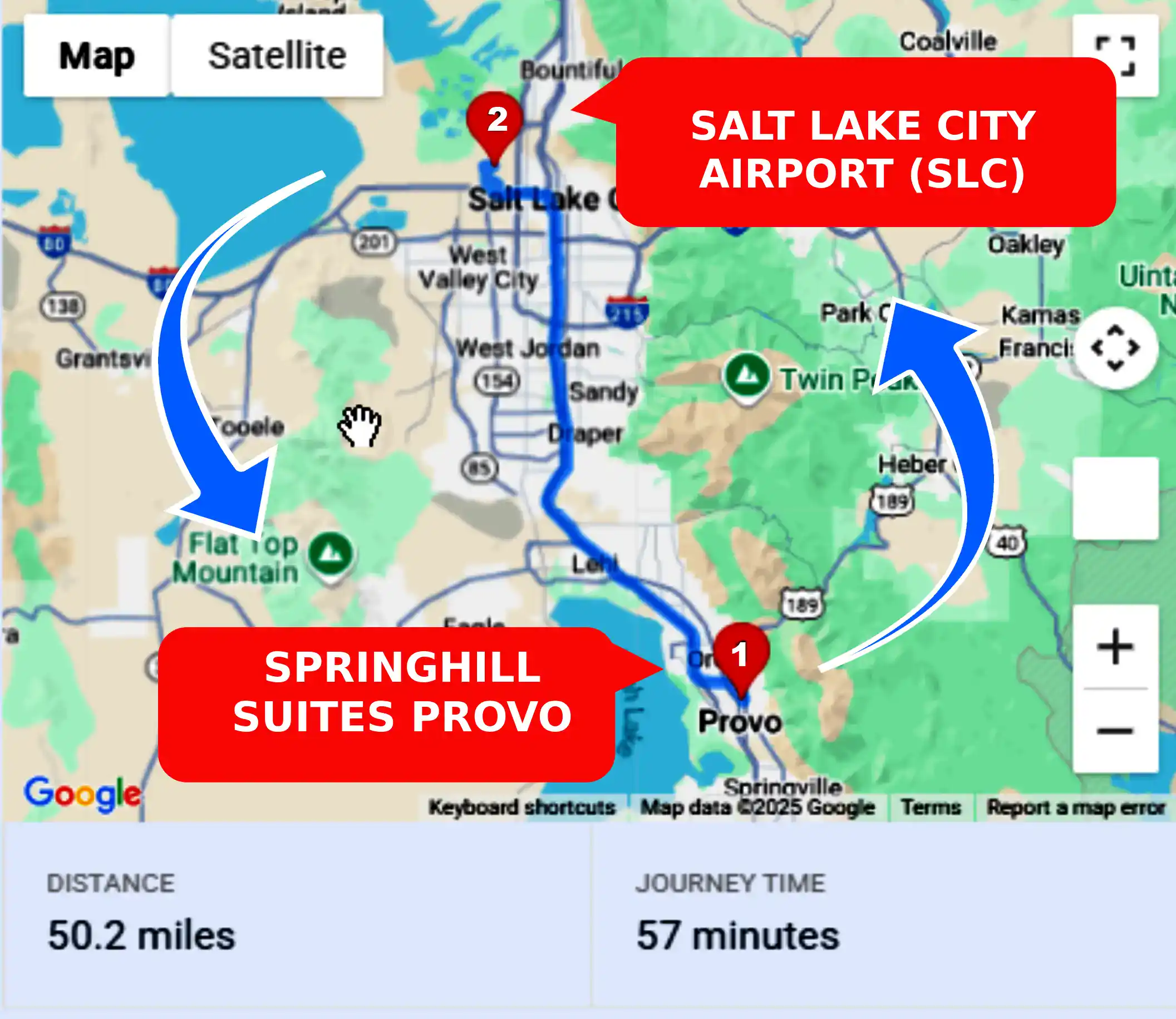 SpringHill Suites Provo To or From SLC Private Airport Shuttle Ride and Transfer