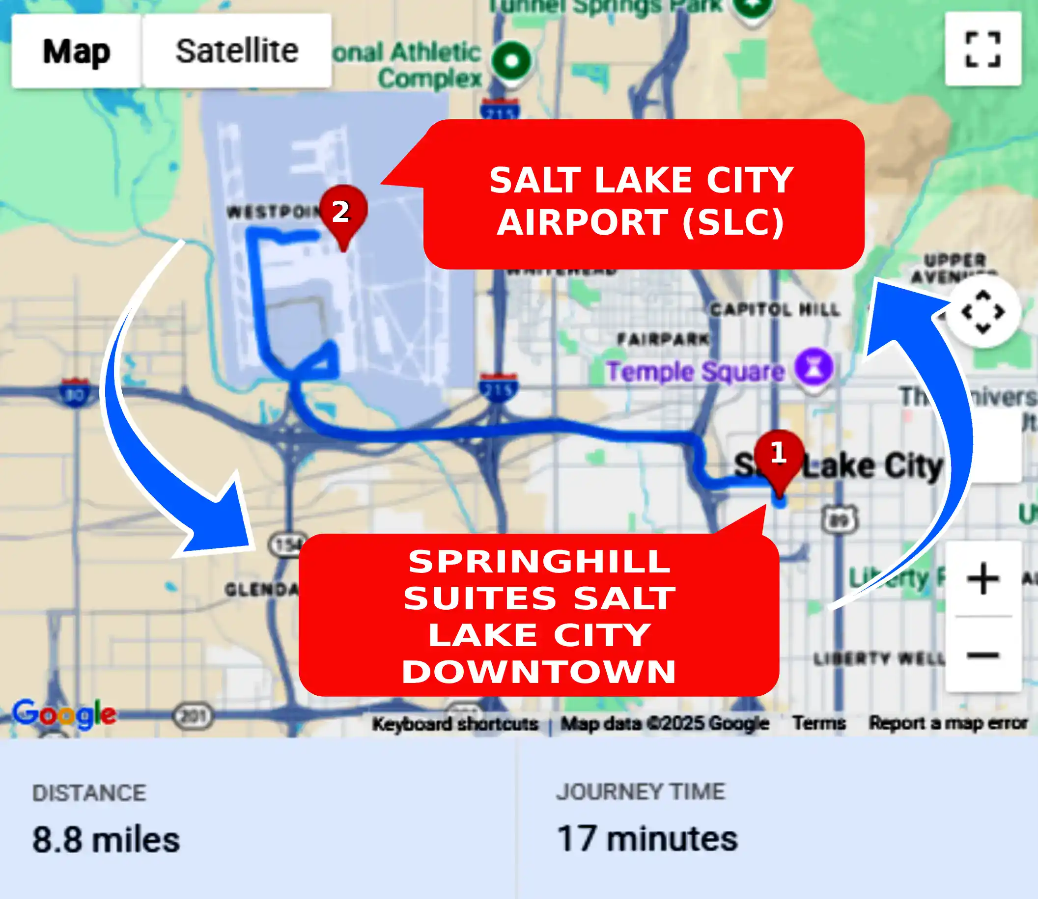 SpringHill Suites Salt Lake City Downtown To or From SLC Private Airport Shuttle Ride and Transfer