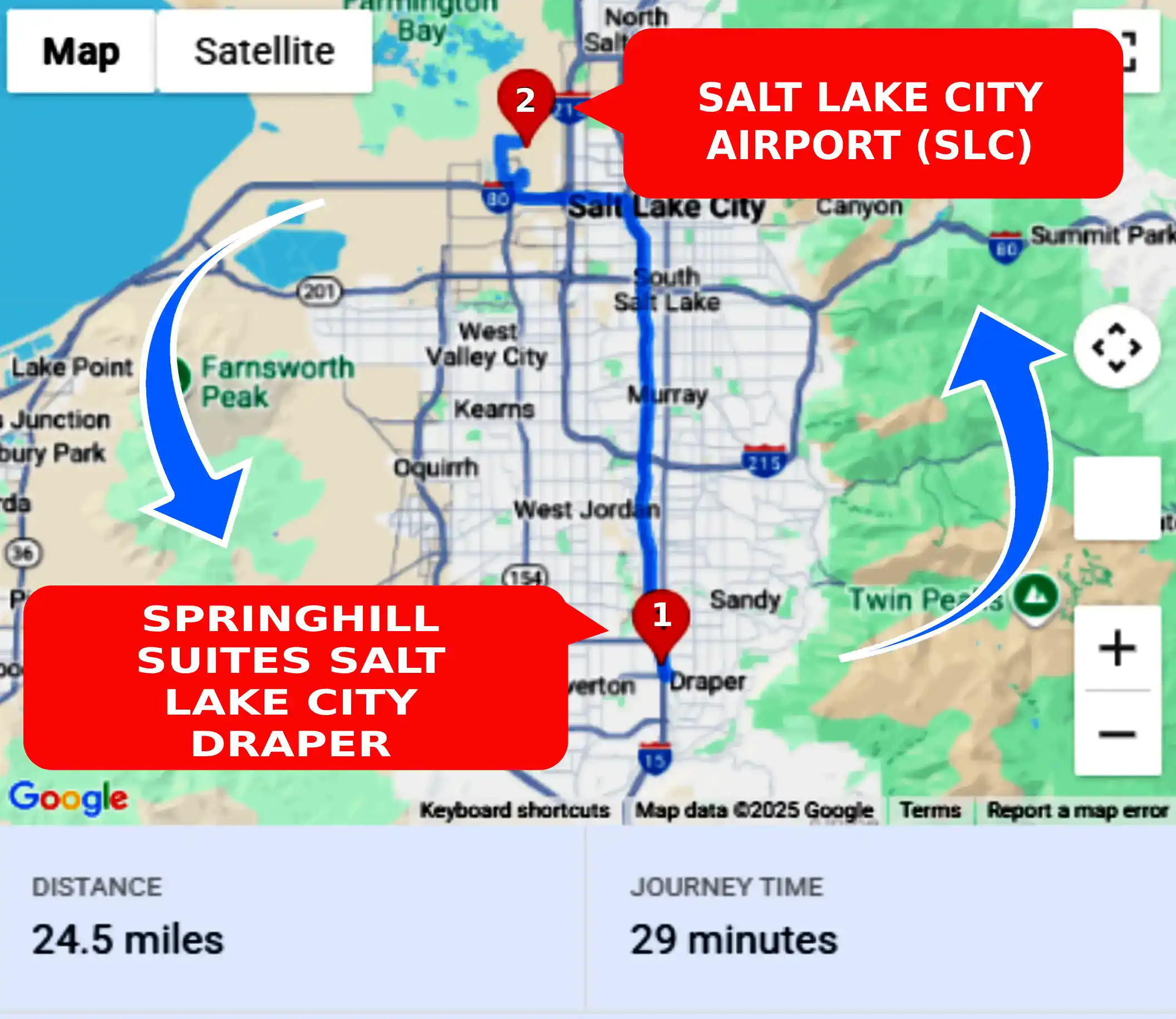 SpringHill Suites Salt Lake City Draper To or From SLC Private Airport Shuttle Ride and Transfer