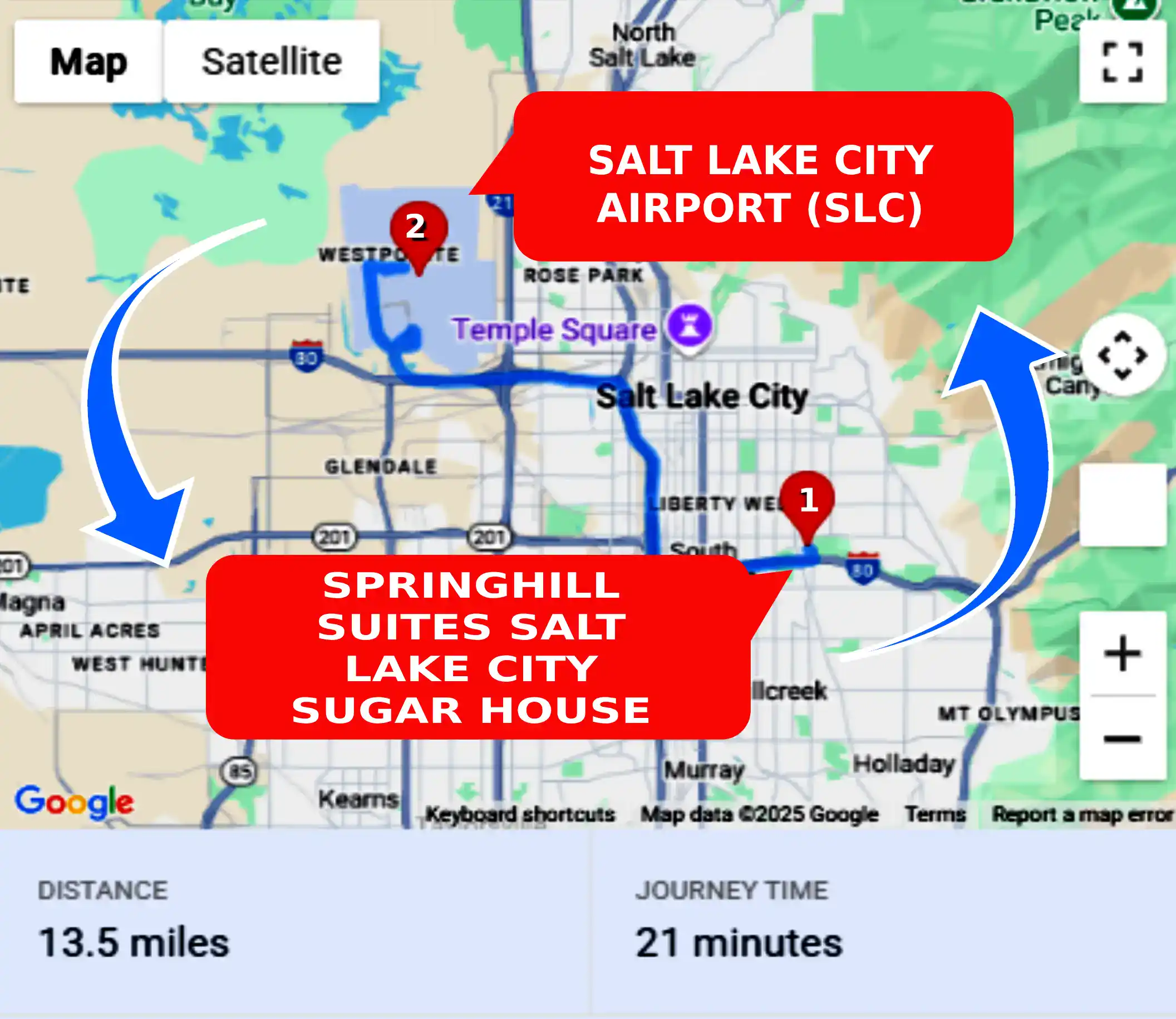 SpringHill Suites Salt Lake City Sugar House To or From SLC Private Airport Shuttle Ride and Transfer