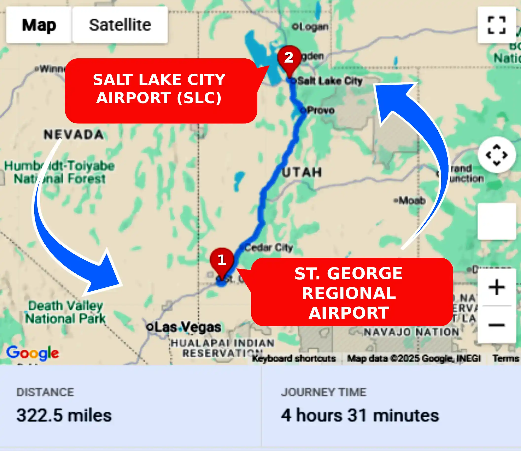 St. George Regional Airport To or From SLC Private Airport Shuttle Ride and Transfer