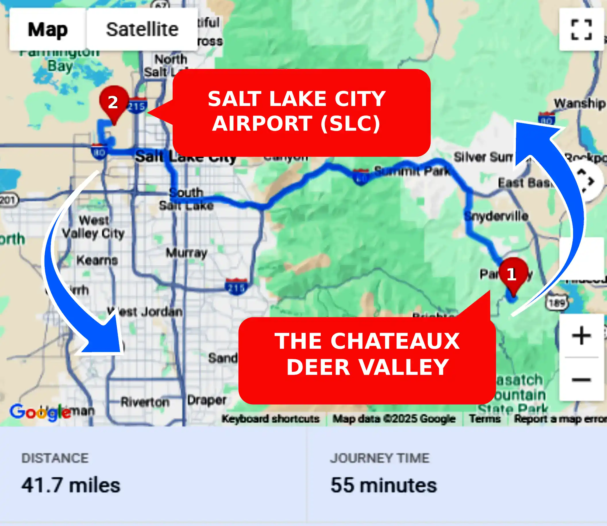 The Chateaux Deer Valley To or From SLC Private Airport Shuttle Ride and Transfer