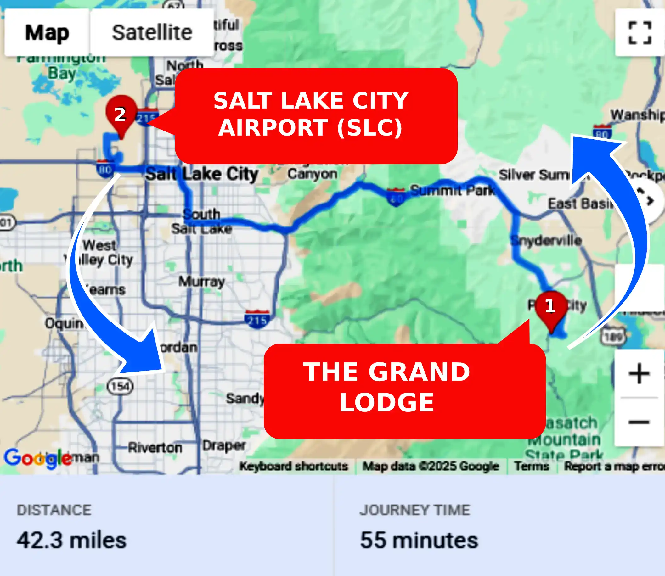 The Grand Lodge To or From SLC Private Airport Shuttle Ride and Transfer