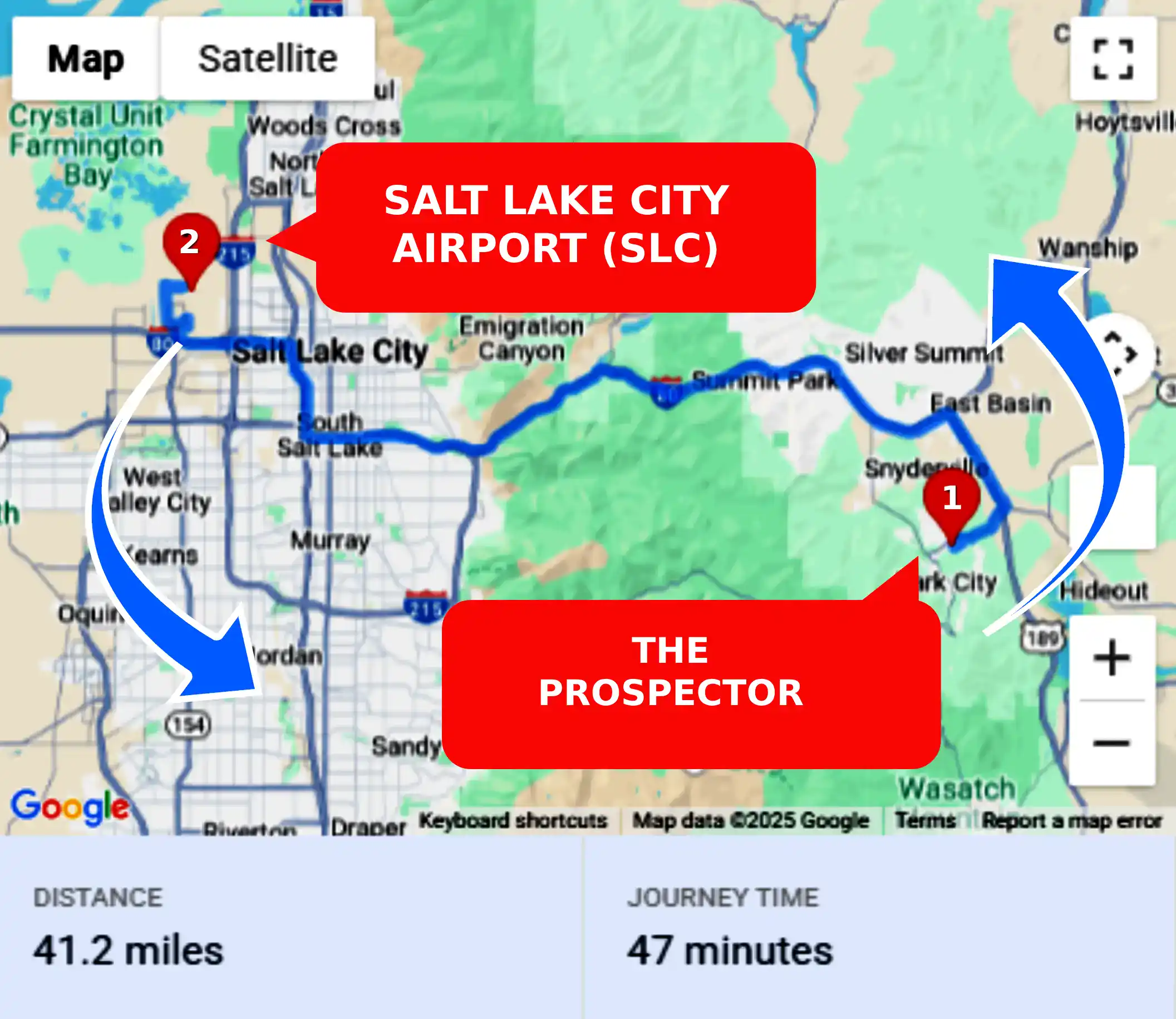 The Prospector To or From SLC Private Airport Shuttle Ride and Transfer