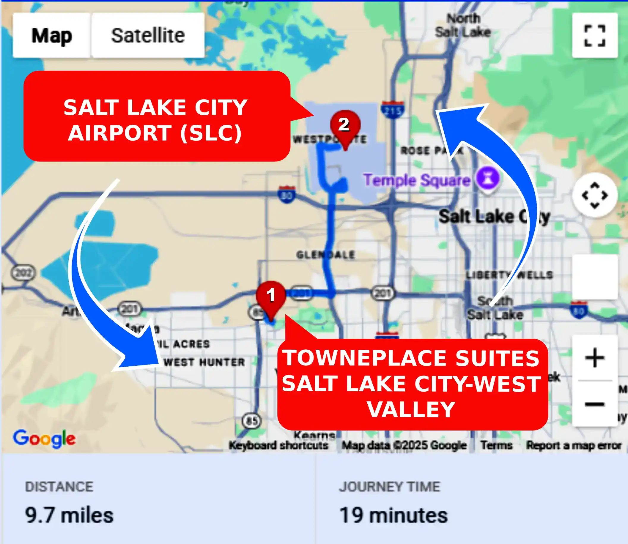 TownePlace Suites Salt Lake City-West Valley To or From SLC Private Airport Shuttle Ride and Transfer