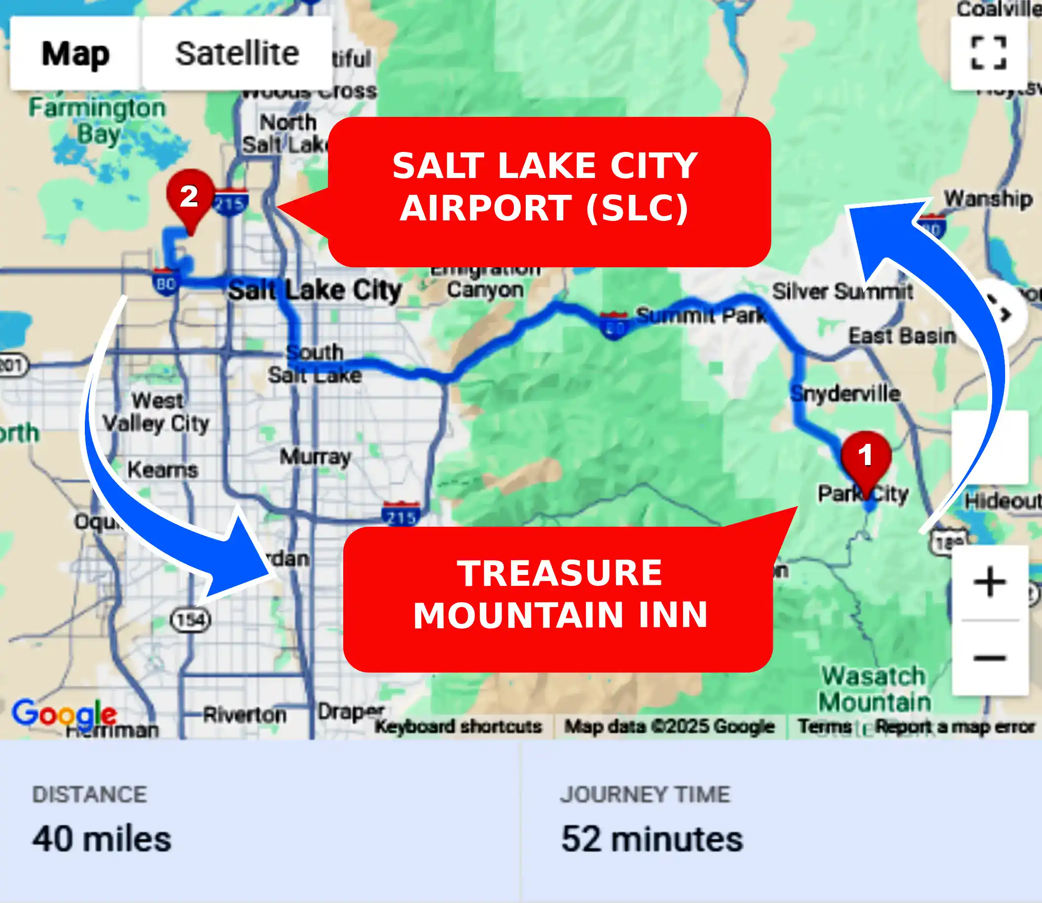 Treasure Mountain Inn To or From SLC Private Airport Shuttle Ride and Transfer