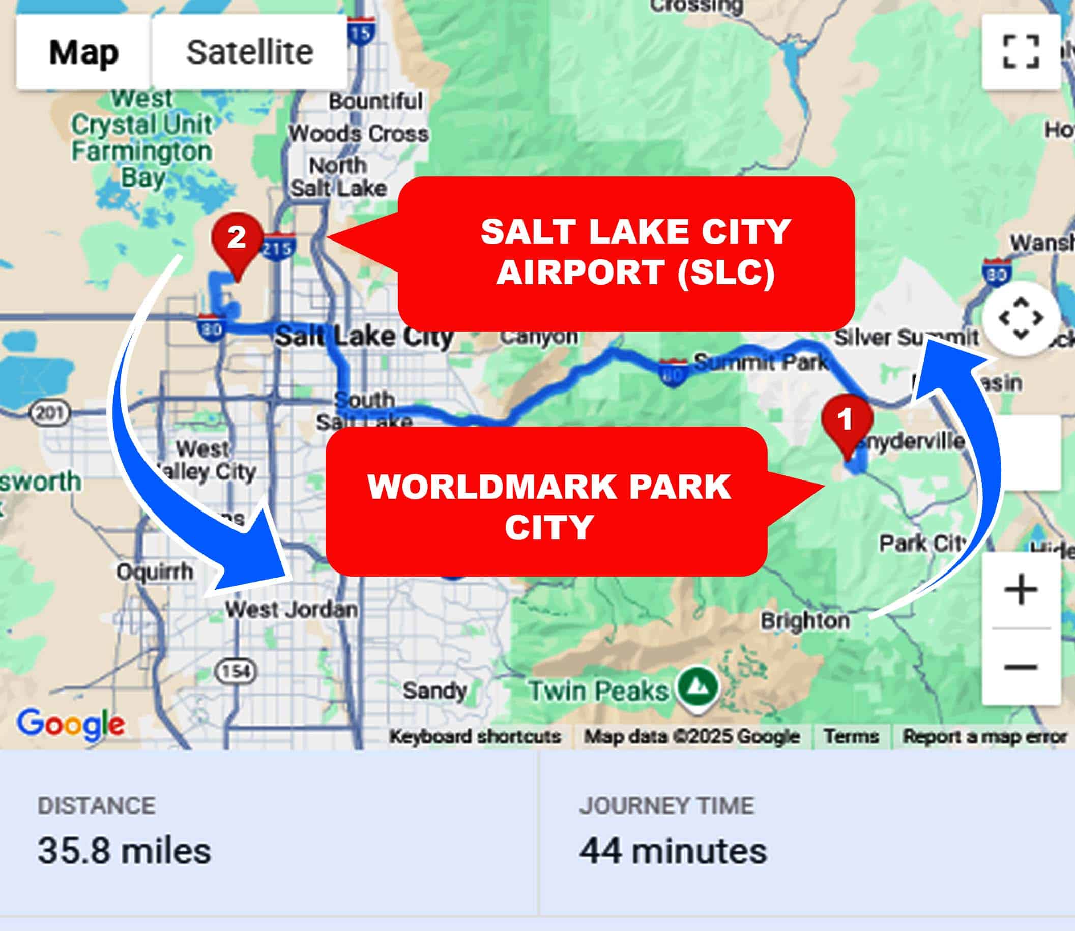 WorldMark Park City To or From SLC Private Airport Shuttle Ride and Transfer